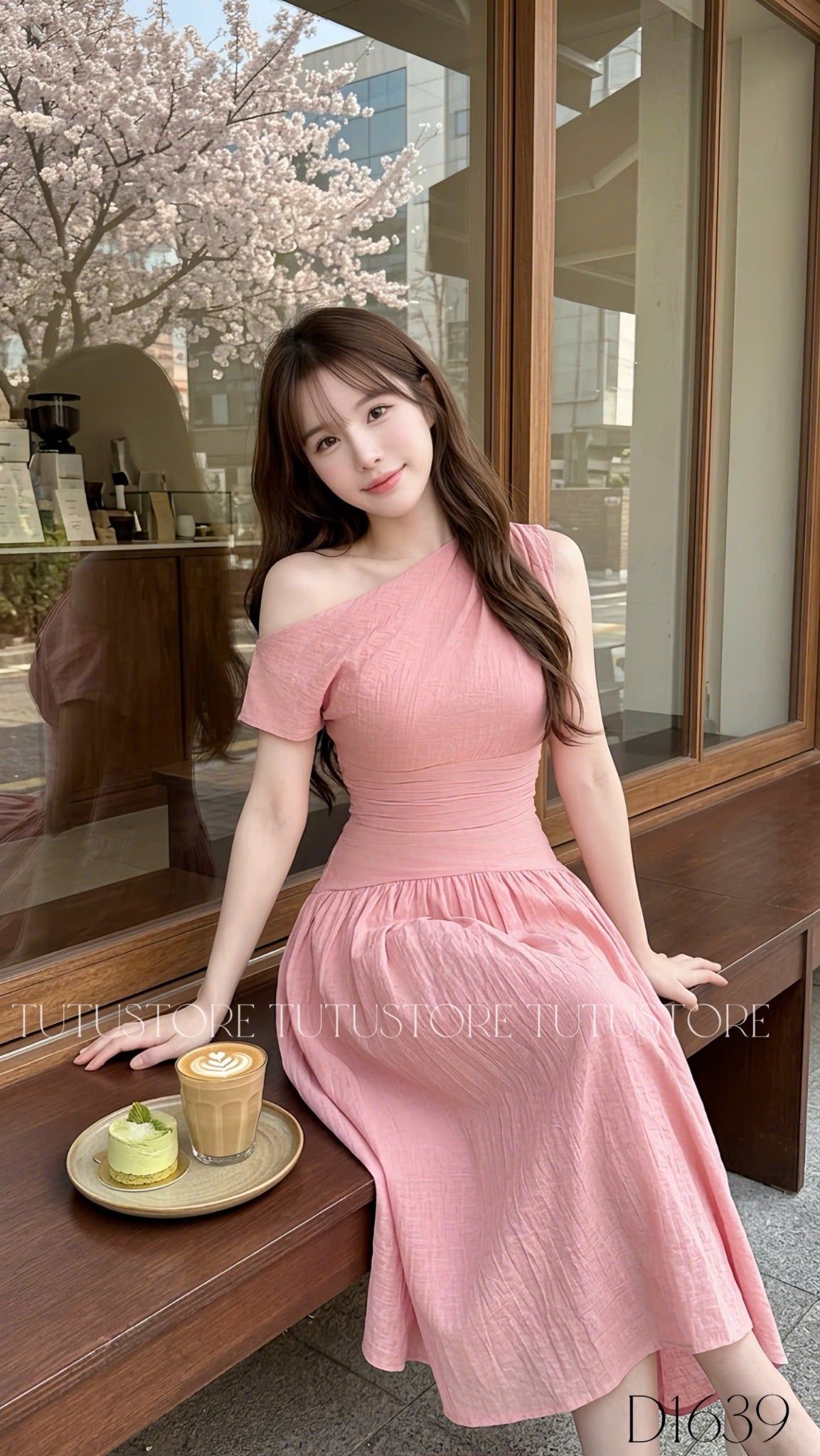 Đầm Thiết Kế Lệch Vai Dáng Xòe Nhẹ Nhàng Đi Chơi TuTu Store Mã D1639