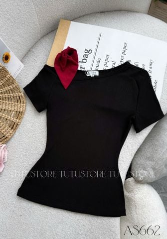 Áo Thiết Kế kiểu Cổ Lệch Nơ Vai Điệu Đà Công Sở TuTu Store Mã AS662