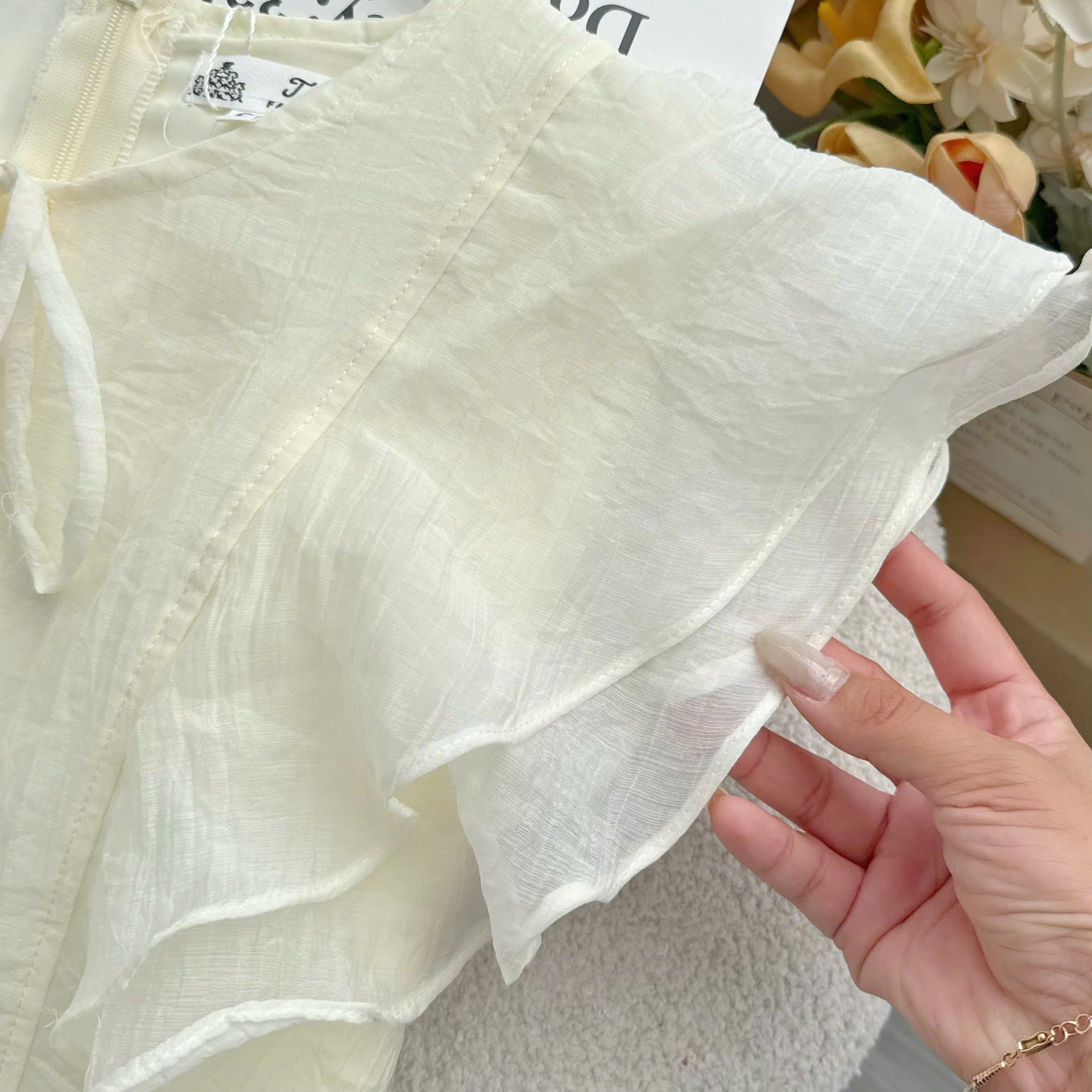 Đầm Thiết Kế Cổ Tròn Bèo Vai Dáng Xòe Tiểu Thư TuTu Store Mã D1640