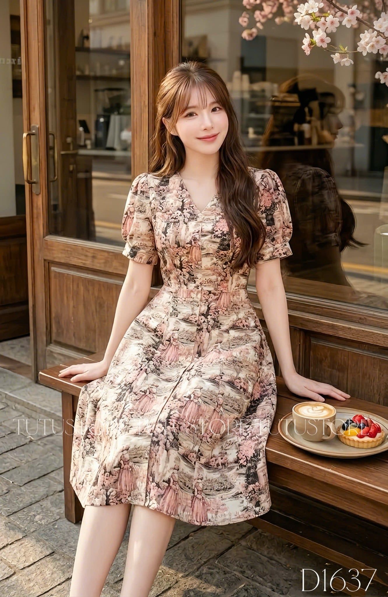 Đầm Thiết Kế Cổ V Dáng Chữ A Đi Chơi TuTu Store Mã D1637