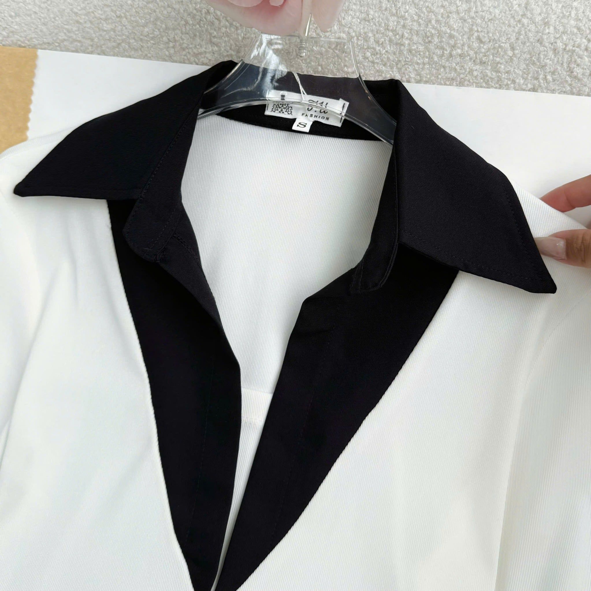 Áo Thiết Kế Kiểu Phối Cổ Sơ Mi Công Sở TuTu Store Mã A600
