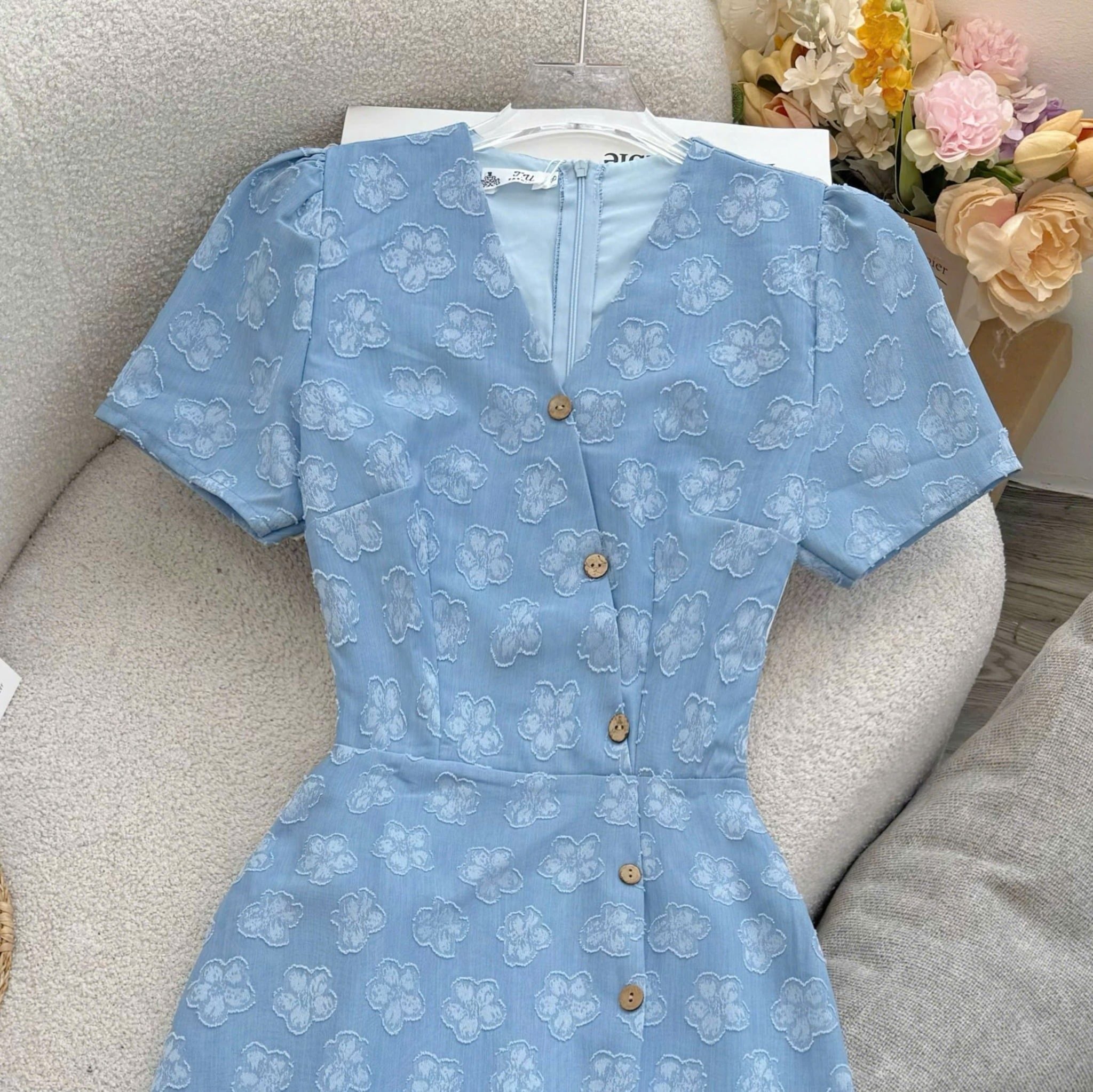 Đầm Thiết Kế Cổ Chữ V Dáng Chữ A Đi Chơi TuTu Store Mã D1638