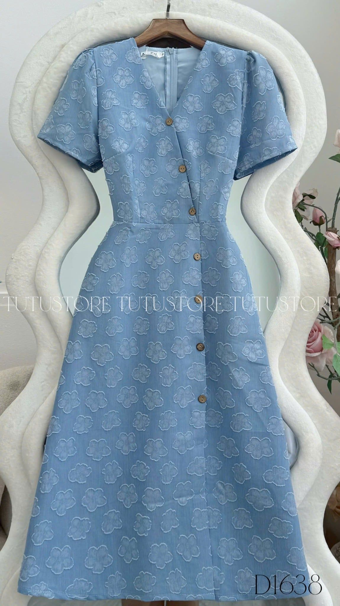 Đầm Thiết Kế Cổ Chữ V Dáng Chữ A Đi Chơi TuTu Store Mã D1638