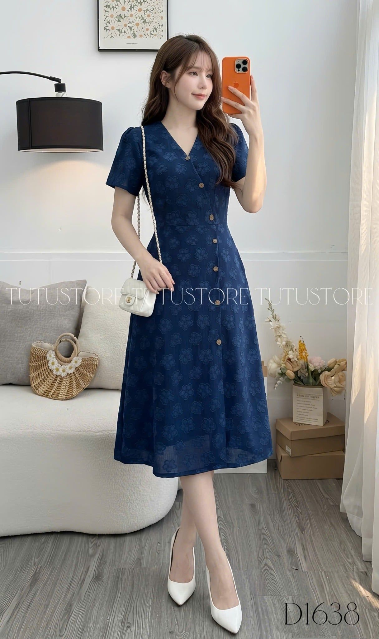 Đầm Thiết Kế Cổ Chữ V Dáng Chữ A Đi Chơi TuTu Store Mã D1638