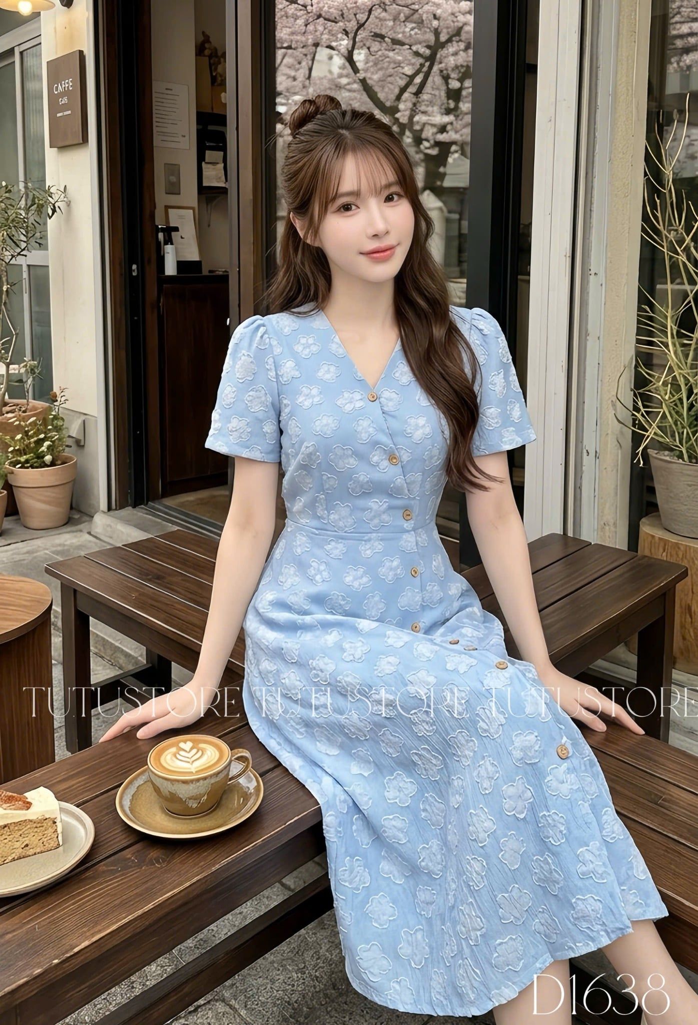 Đầm Thiết Kế Cổ Chữ V Dáng Chữ A Đi Chơi TuTu Store Mã D1638