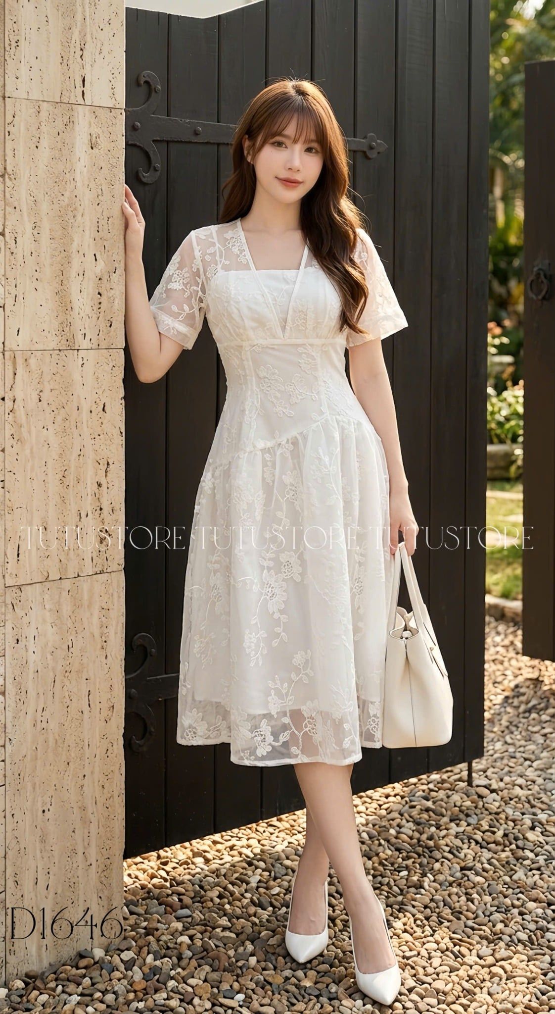 Đầm Xinh Thiết Kế Cổ Tim Dáng Xòe Nhẹ Nhàng Tiểu Thư TuTu Store Mã D1646