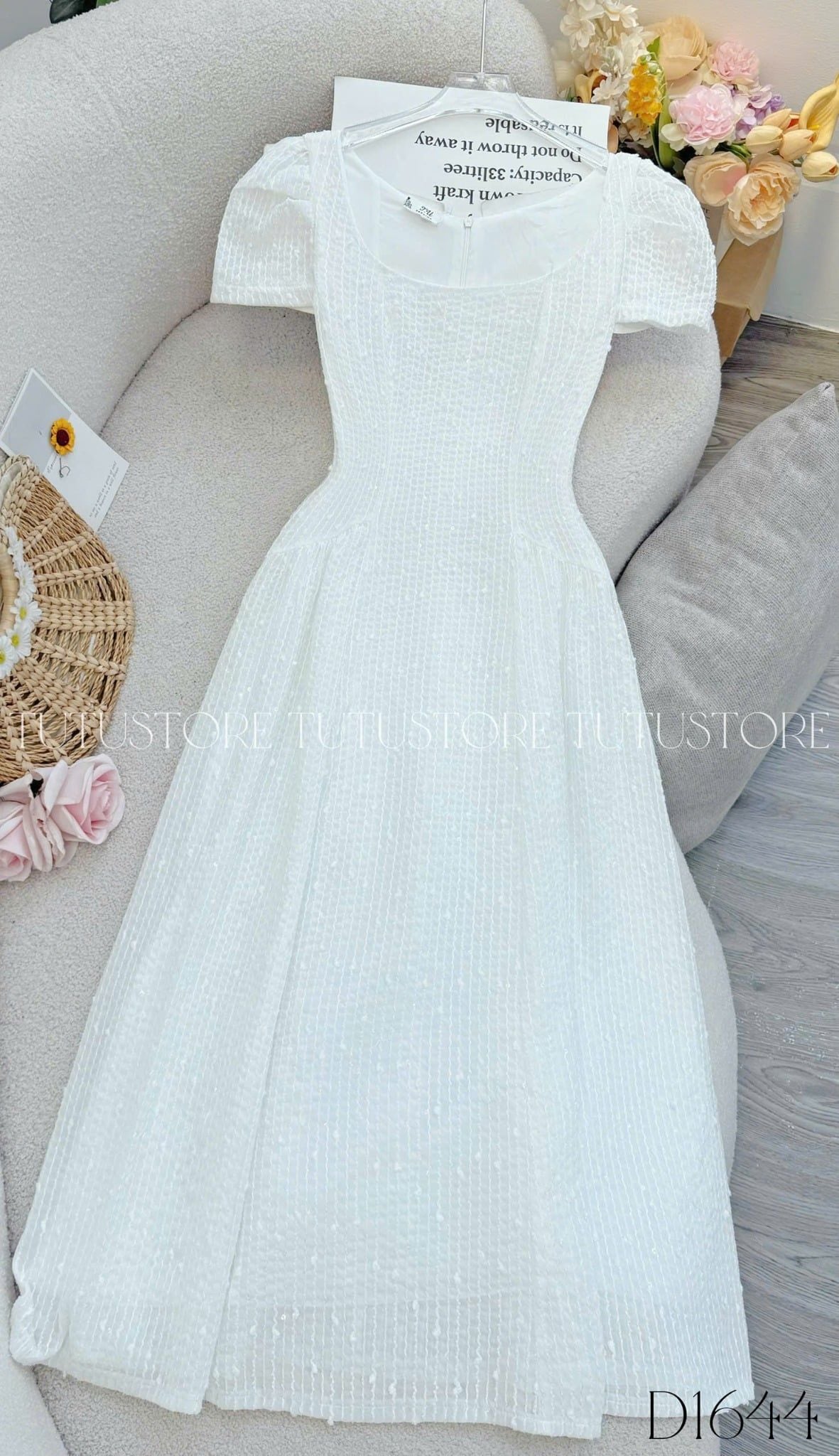 Đầm Thiết Kế Cổ Vuông Dáng Dài Đi Chơi TuTu Store Mã D1644