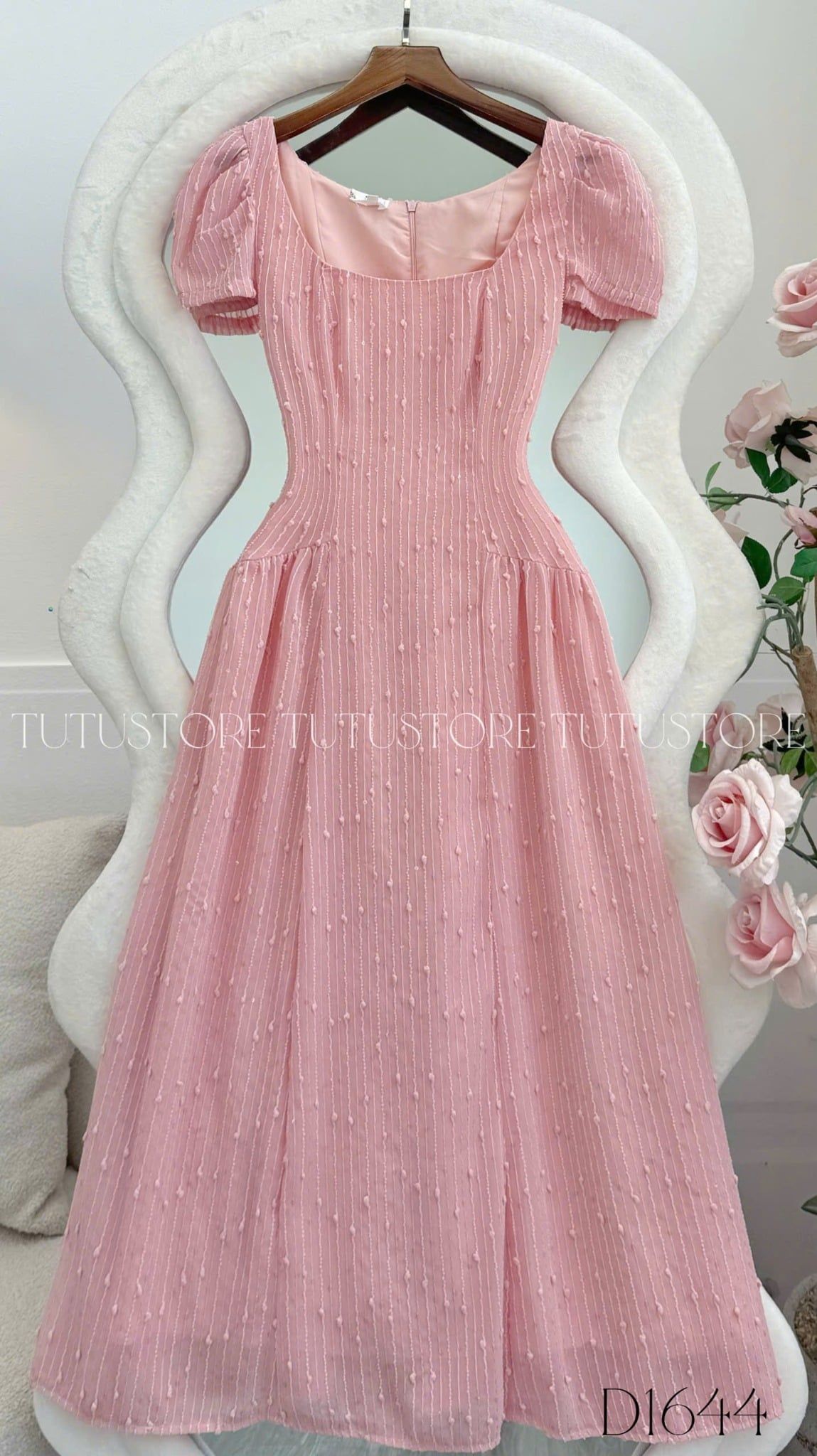 Đầm Thiết Kế Cổ Vuông Dáng Dài Đi Chơi TuTu Store Mã D1644