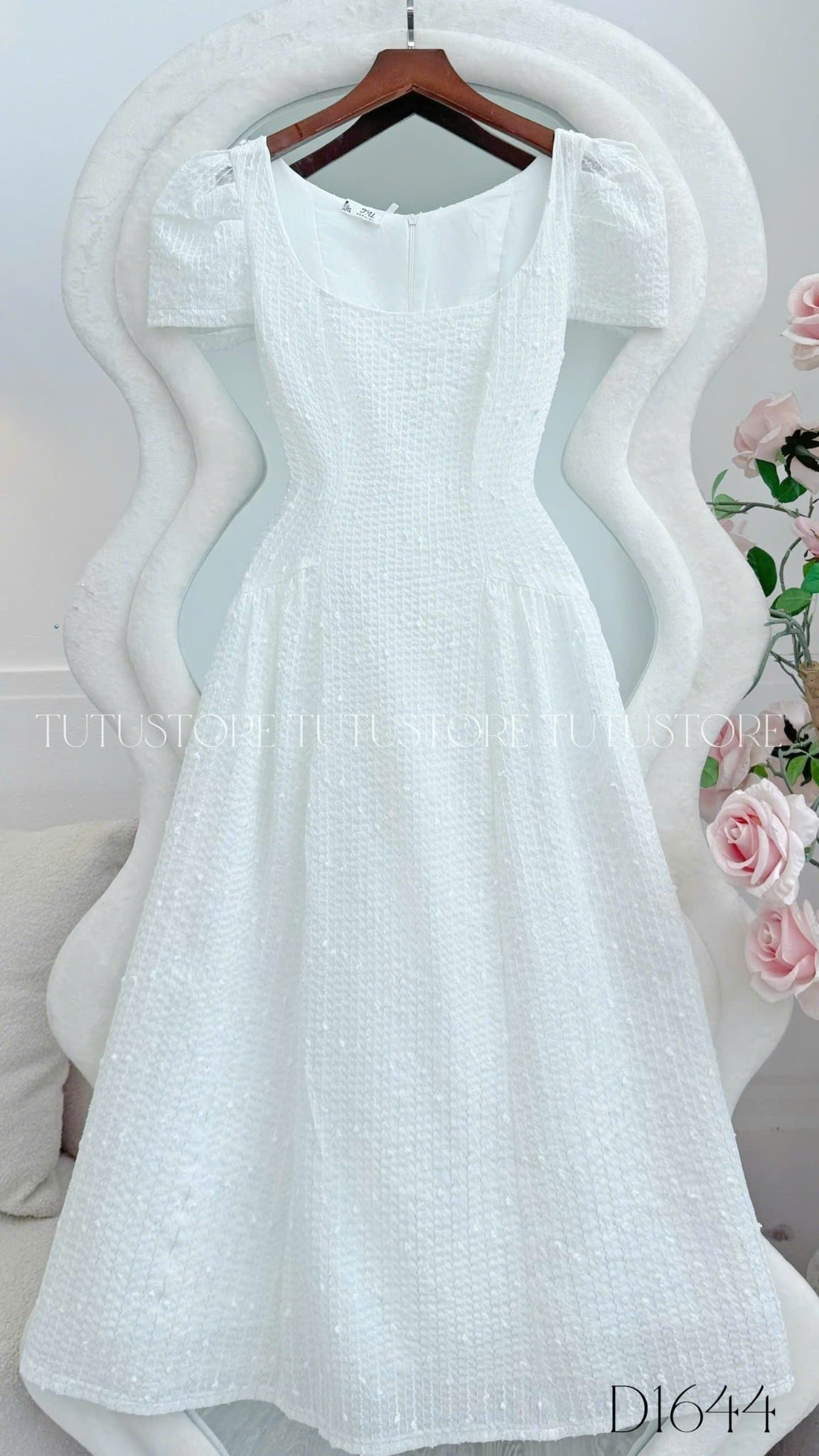 Đầm Thiết Kế Cổ Vuông Dáng Dài Đi Chơi TuTu Store Mã D1644