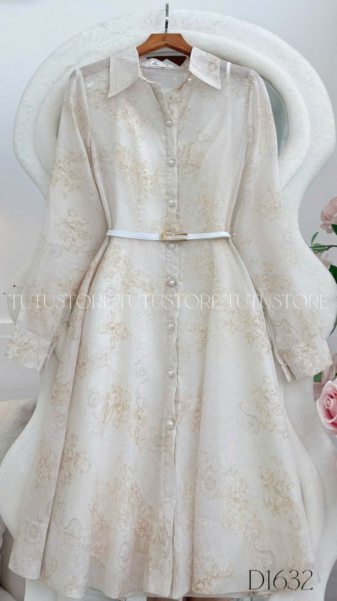 Đầm Thiết Kế Kiểu Cổ Sơ Mi Dáng Xòe Đi Chơi TuTu Store Mã D1632