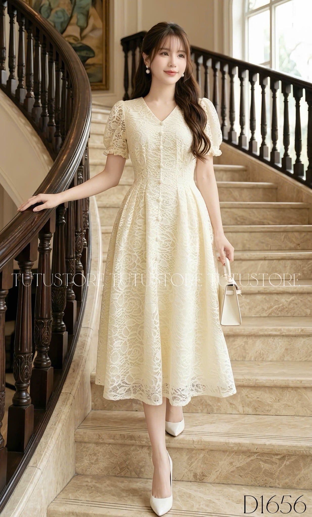 Đầm Thiết Kế Cổ Tim Dáng Xòe Đi Chơi TuTu Store Mã D1656