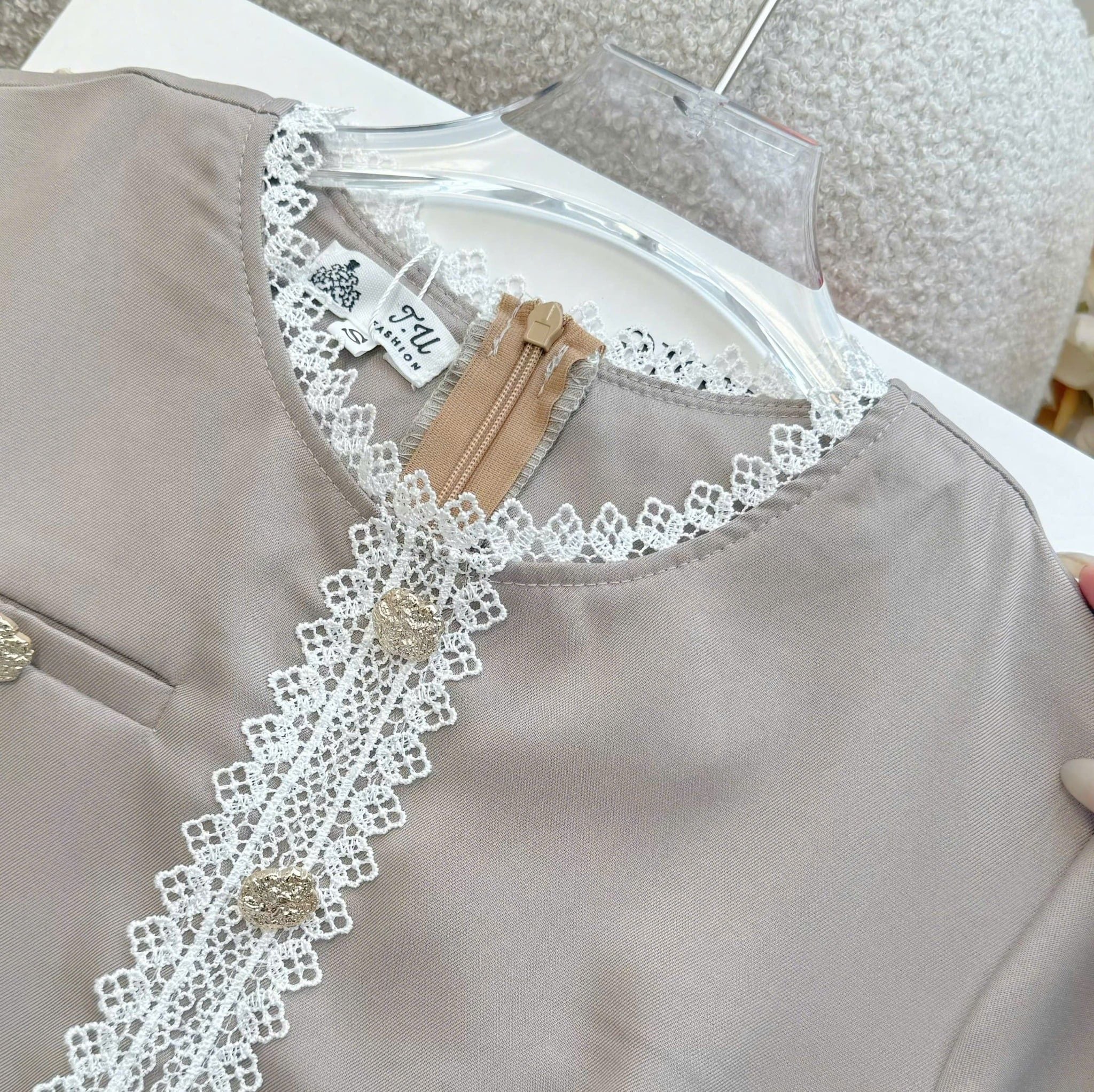 Đầm Thiết Kế Cổ Tròn Viền Ren Tiểu Thư Đi Tiệc TuTu Store Mã D1651