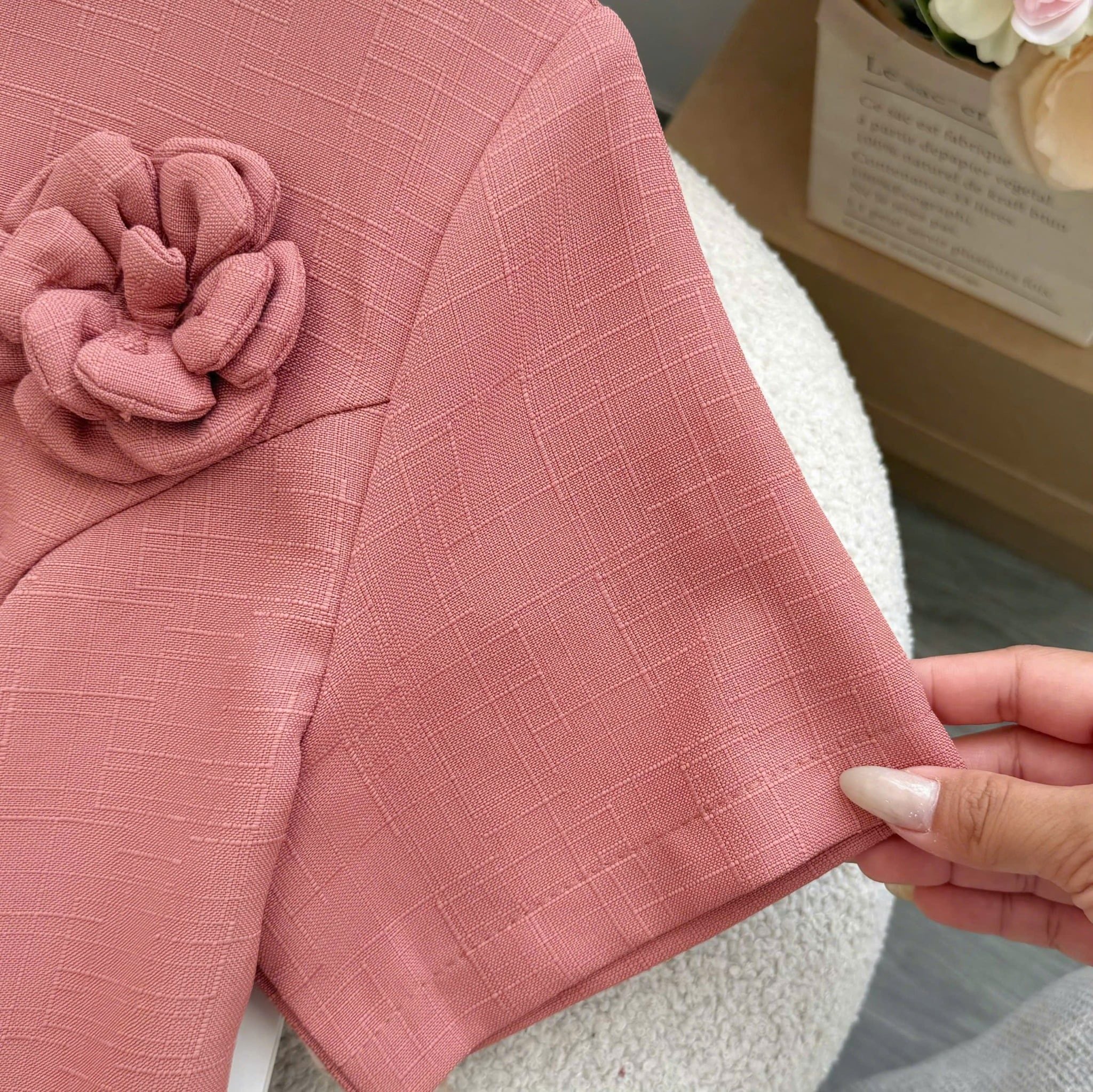 Đầm Thiết Kế Cổ Tròn Đính Hoa Dáng Ngắn Đi Tiệc TuTu Store Mã D1649