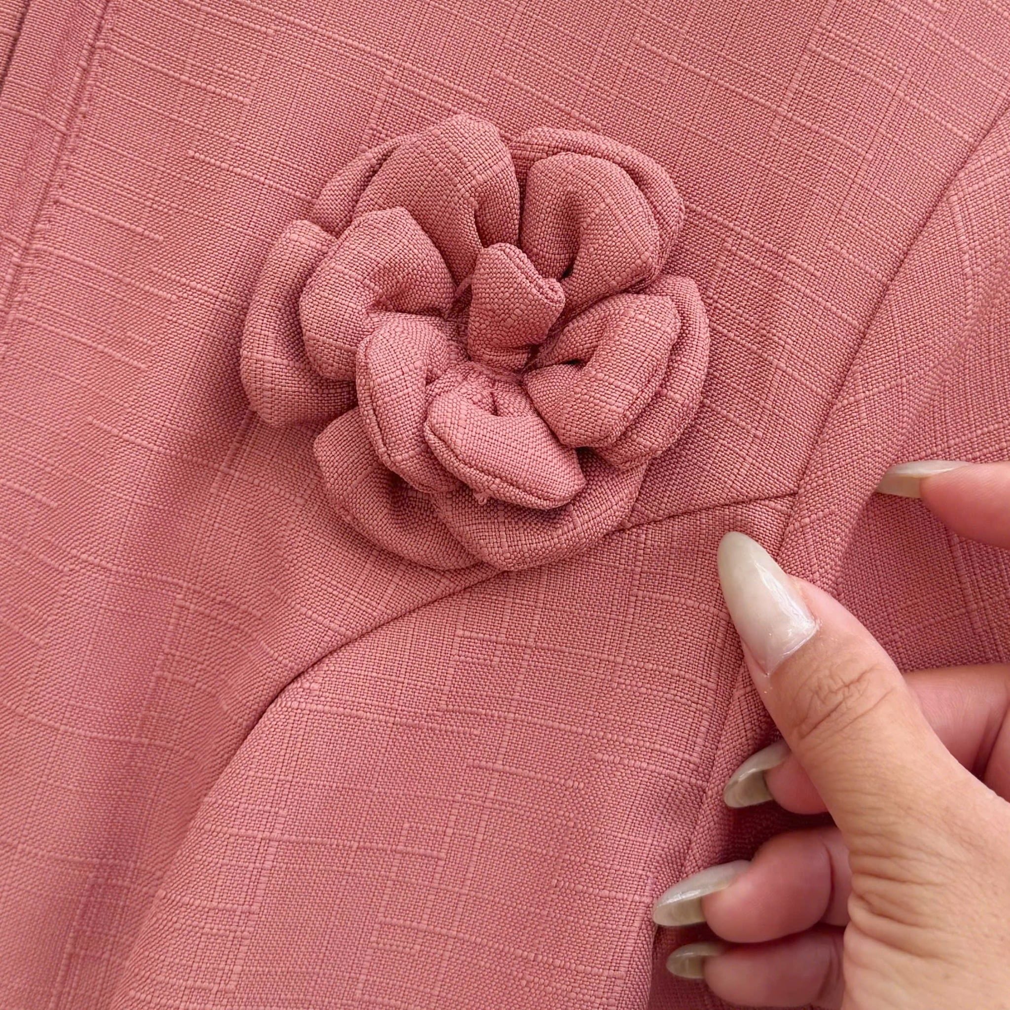 Đầm Thiết Kế Cổ Tròn Đính Hoa Dáng Ngắn Đi Tiệc TuTu Store Mã D1649