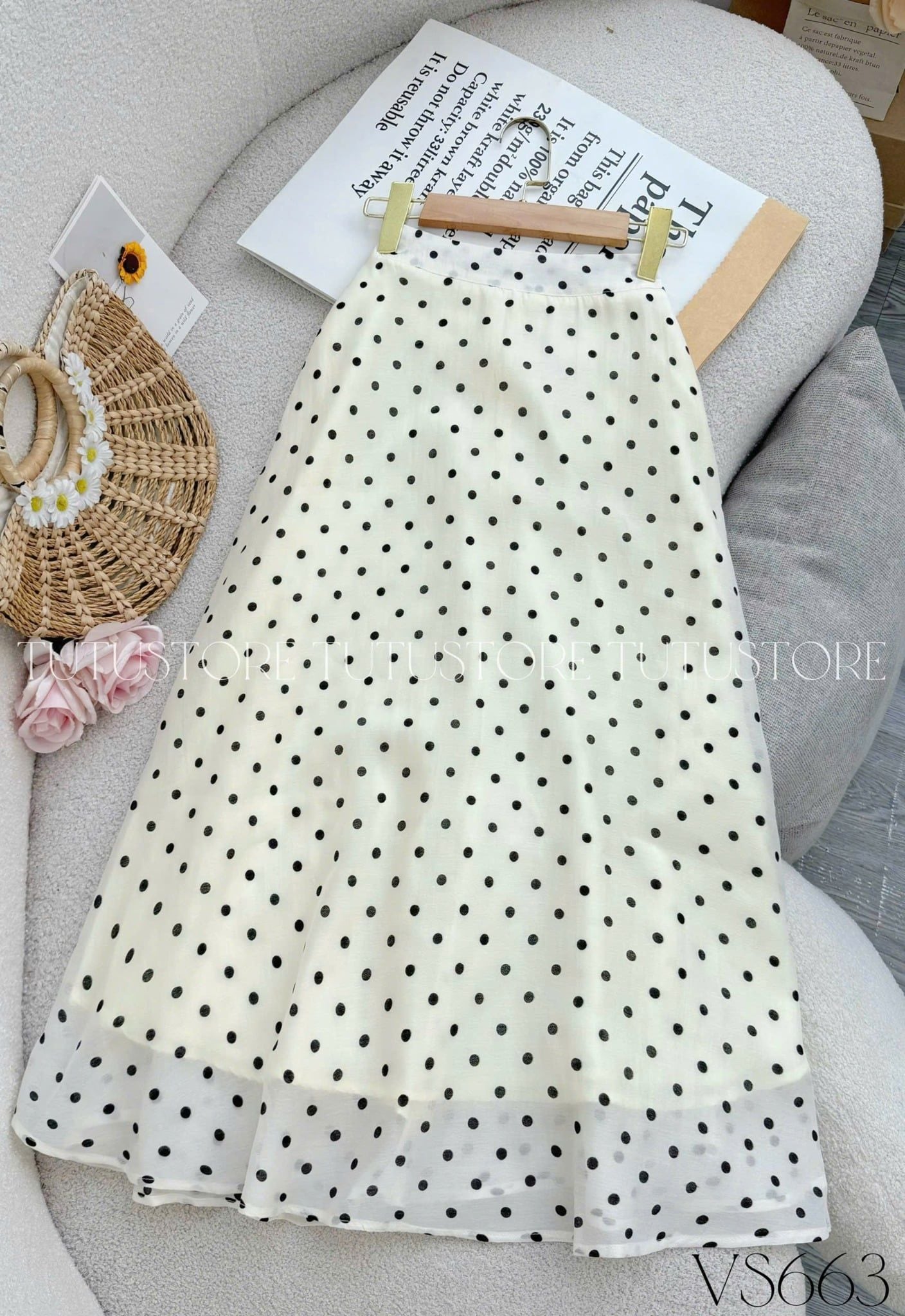 Chân Váy Dài Thiết Kế Dáng Xòe Nhẹ Nhàng Đi Chơi TuTu Store Mã VS663