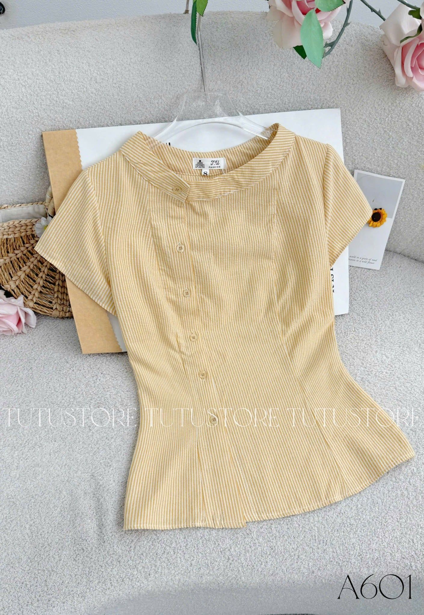 Áo Thiết Kế Kiểu Cổ Trụ Công Sở TuTu Store Mã A601