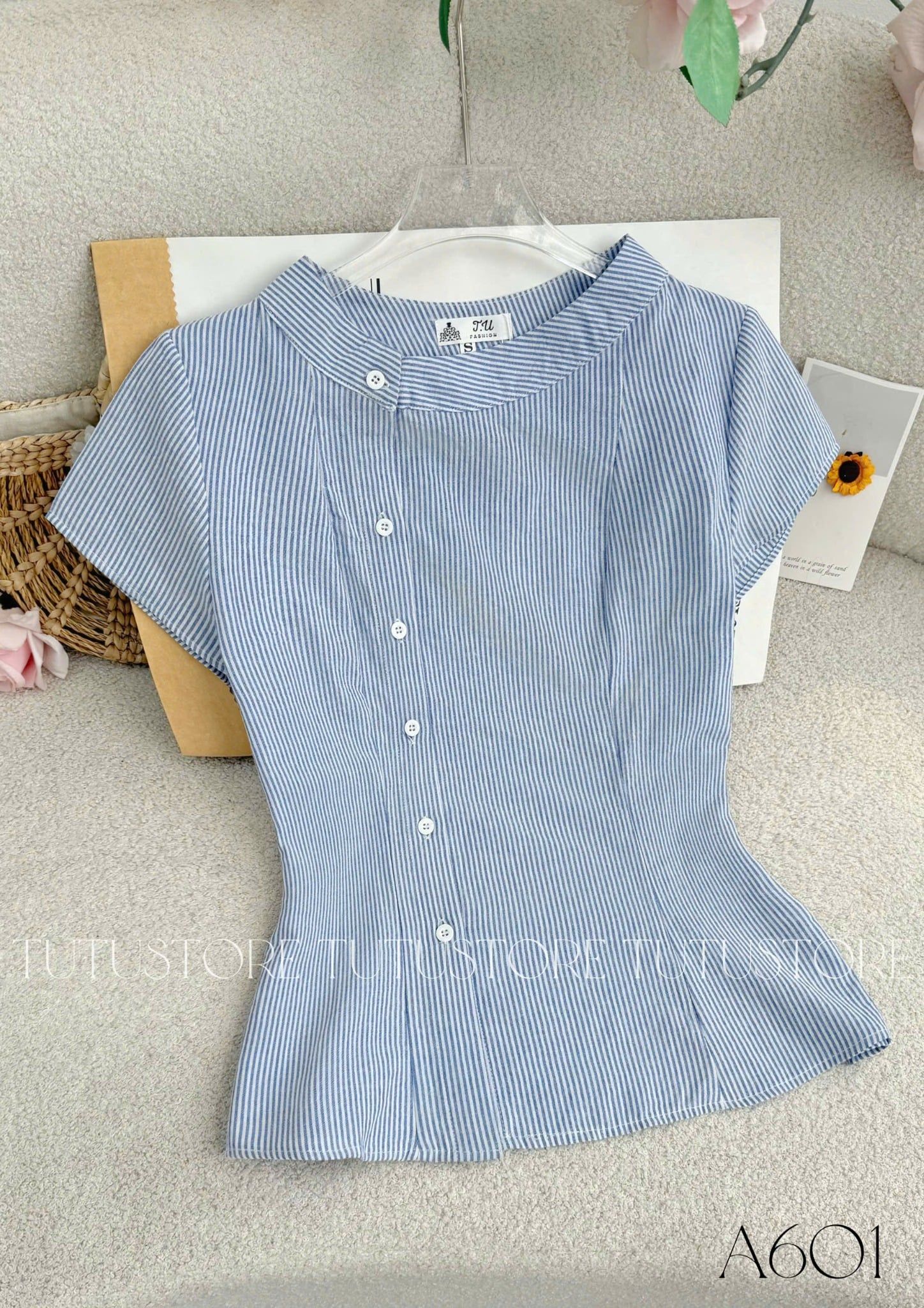 Áo Thiết Kế Kiểu Cổ Trụ Công Sở TuTu Store Mã A601