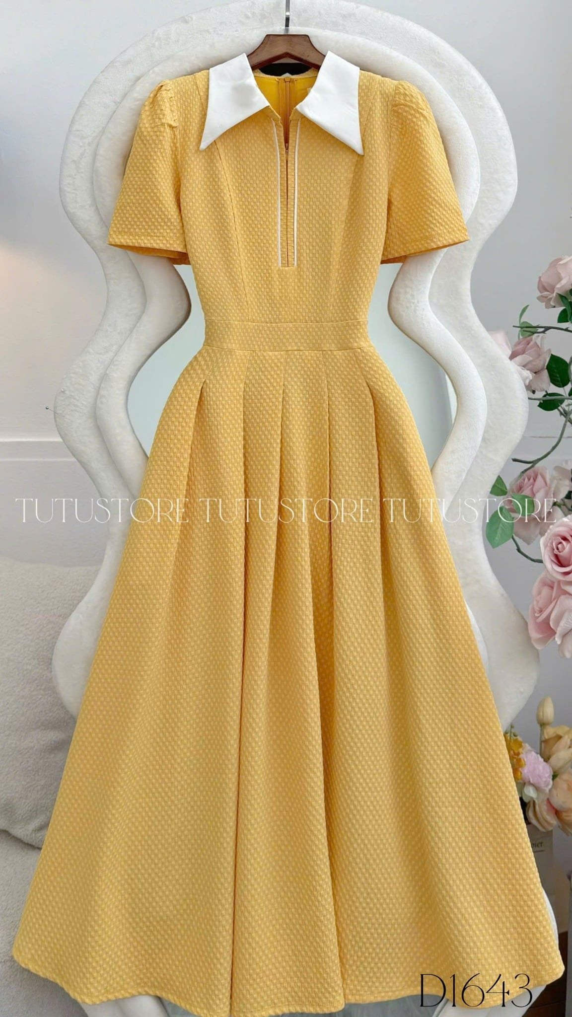 Đầm Thiết Kế Cổ Sơ Mi Dáng Xòe Đi Chơi TuTu Store Mã D1643