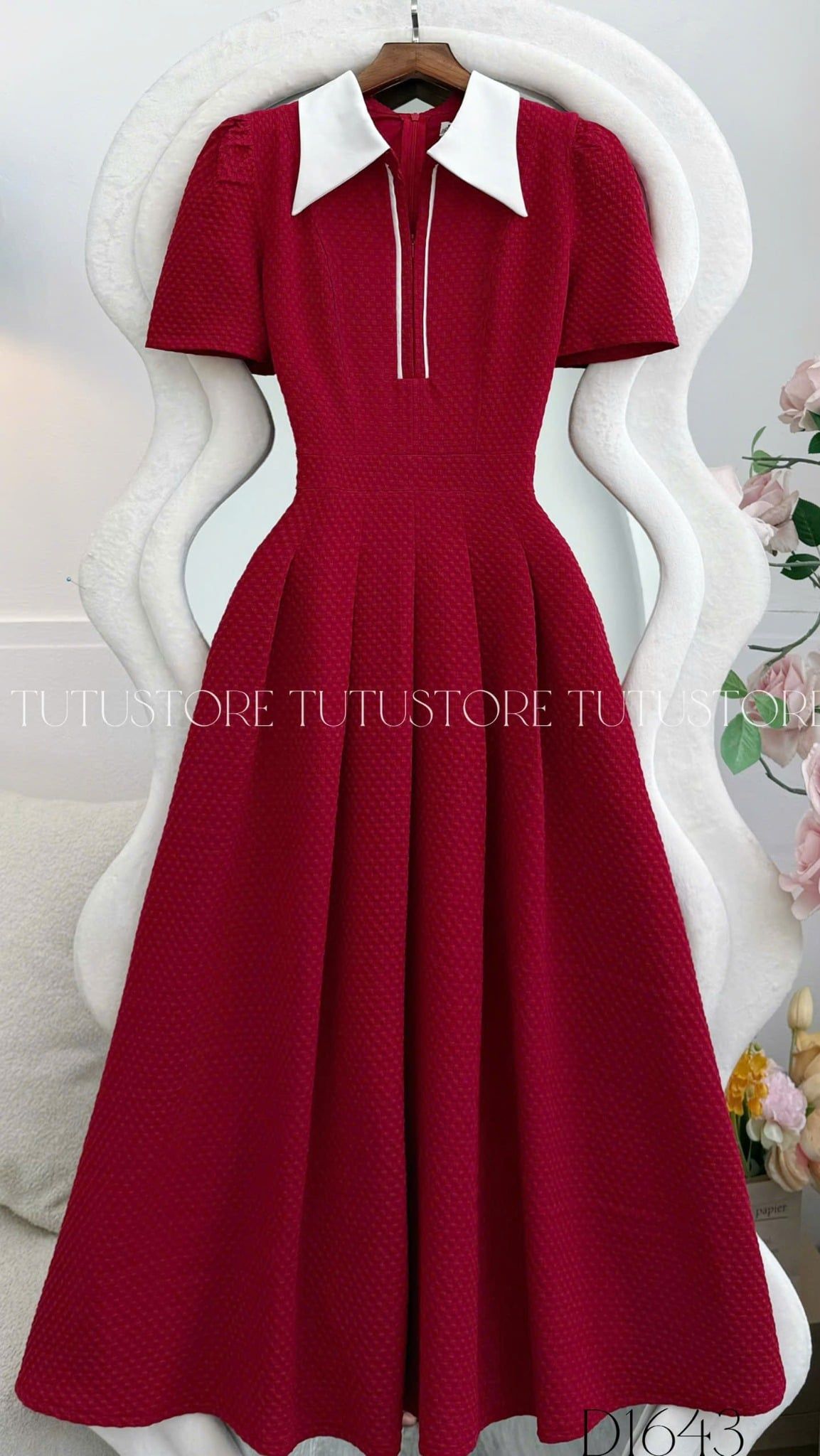 Đầm Thiết Kế Cổ Sơ Mi Dáng Xòe Đi Chơi TuTu Store Mã D1643