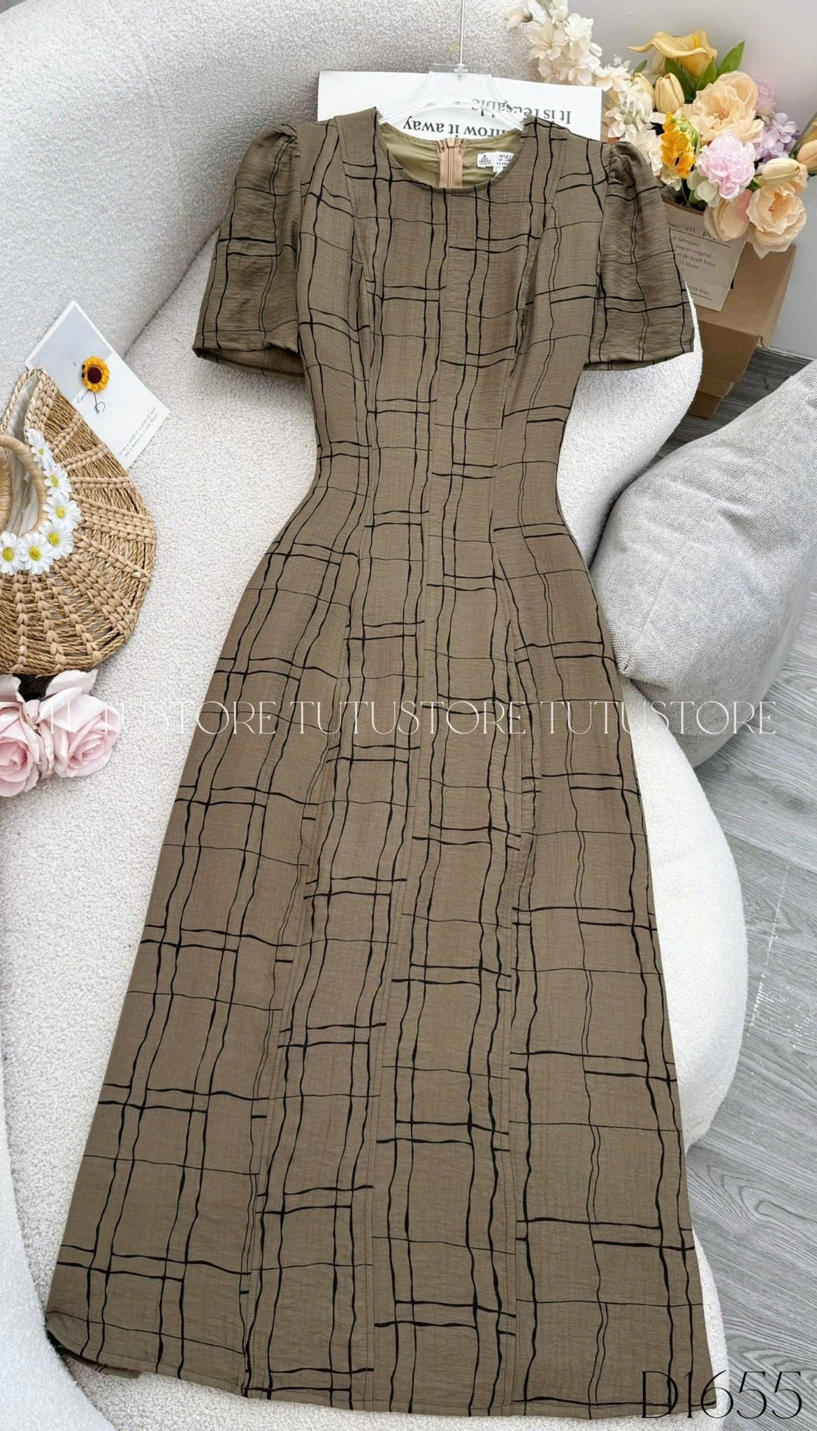 Đầm Thiết Kế Dáng Chữ A Tay Bồng Đi Tiệc TuTu Store Mã D1655