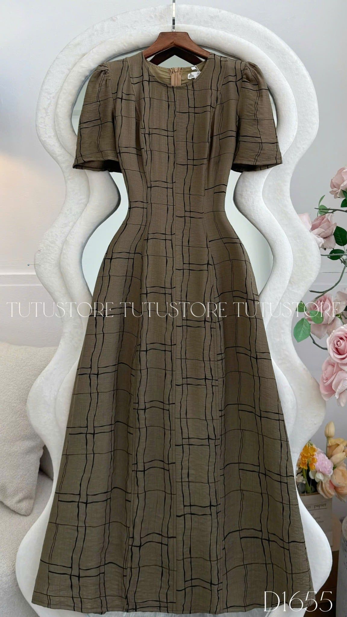 Đầm Thiết Kế Dáng Chữ A Tay Bồng Đi Tiệc TuTu Store Mã D1655