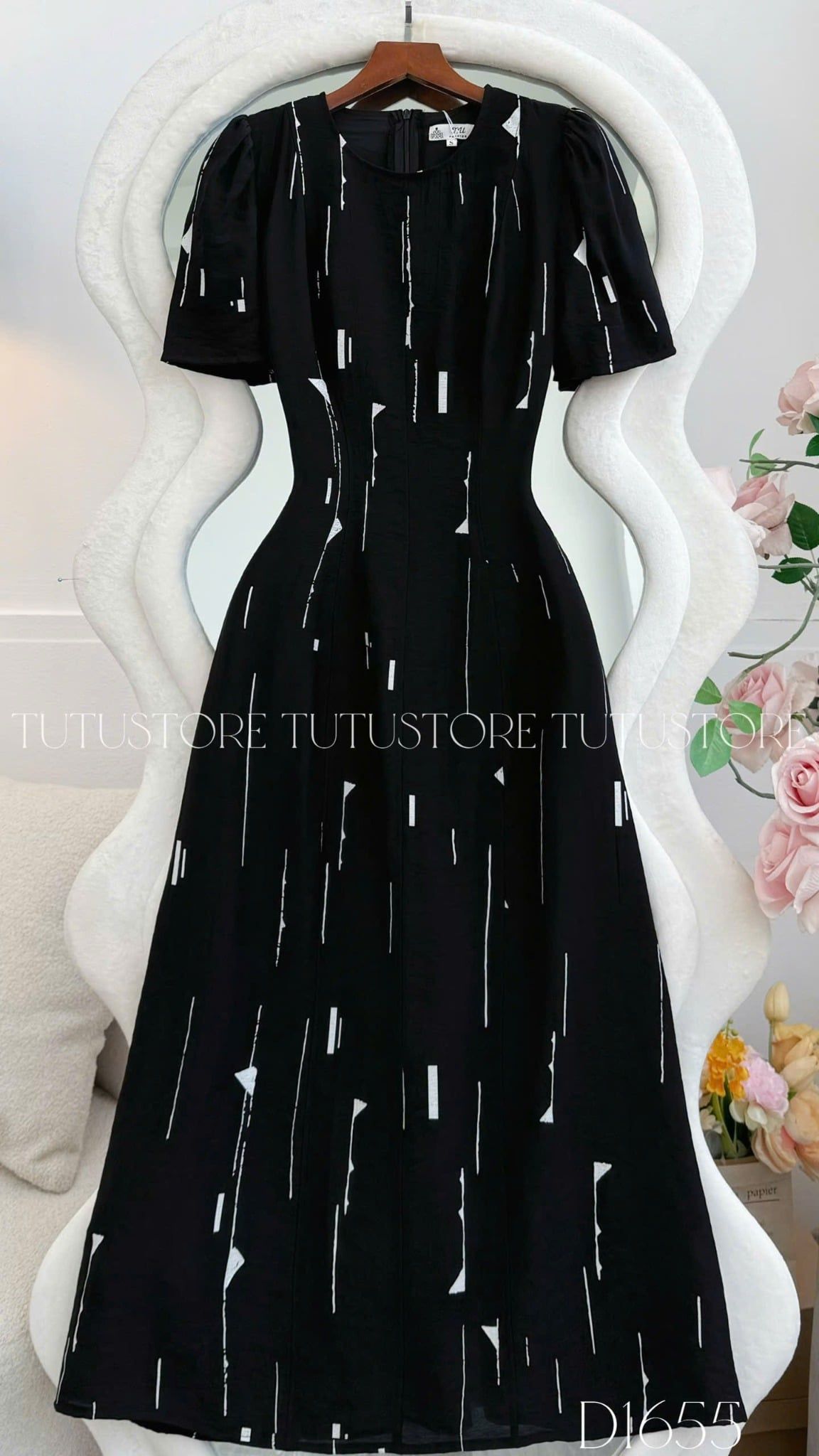 Đầm Thiết Kế Dáng Chữ A Tay Bồng Đi Tiệc TuTu Store Mã D1655
