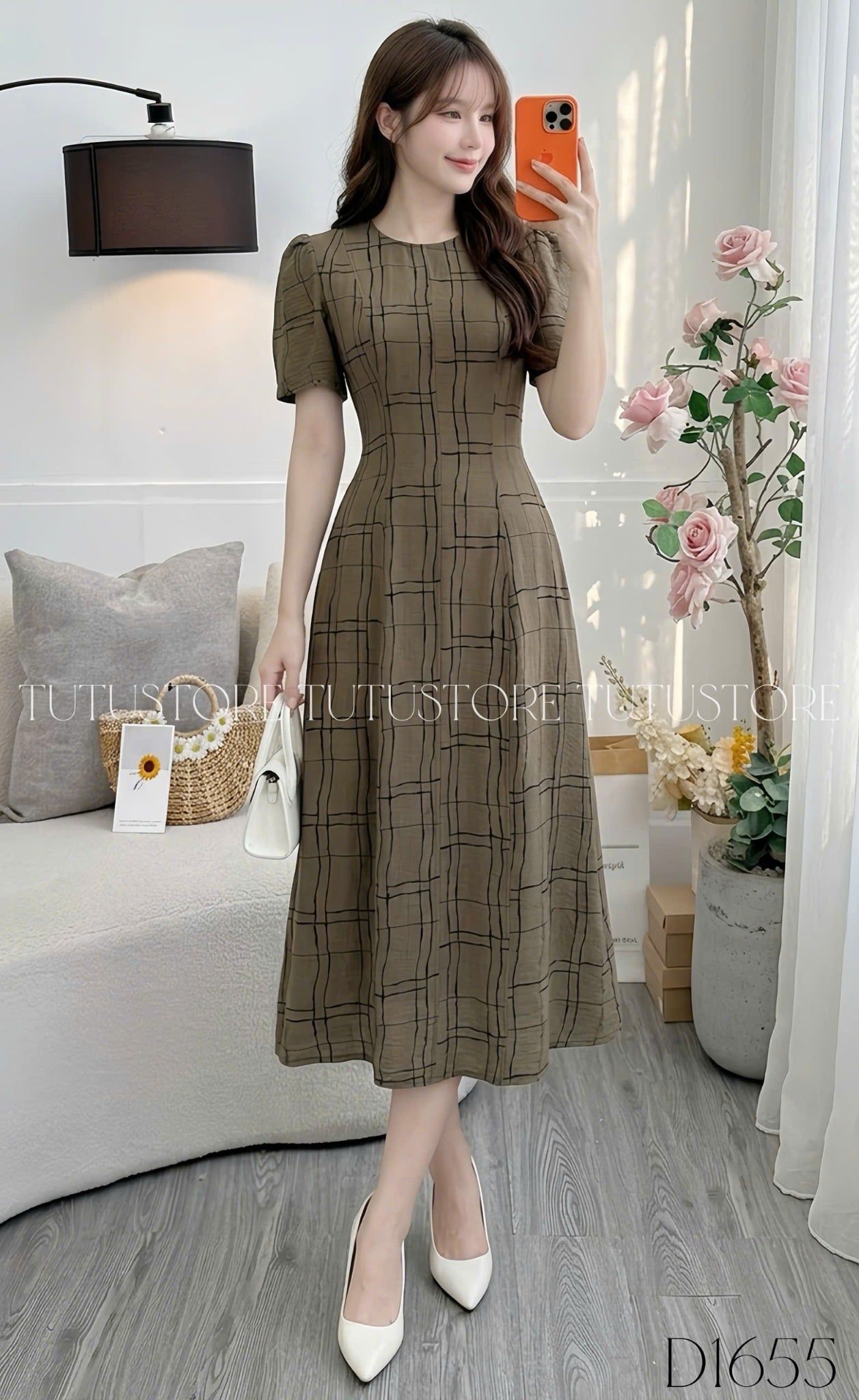 Đầm Thiết Kế Dáng Chữ A Tay Bồng Đi Tiệc TuTu Store Mã D1655