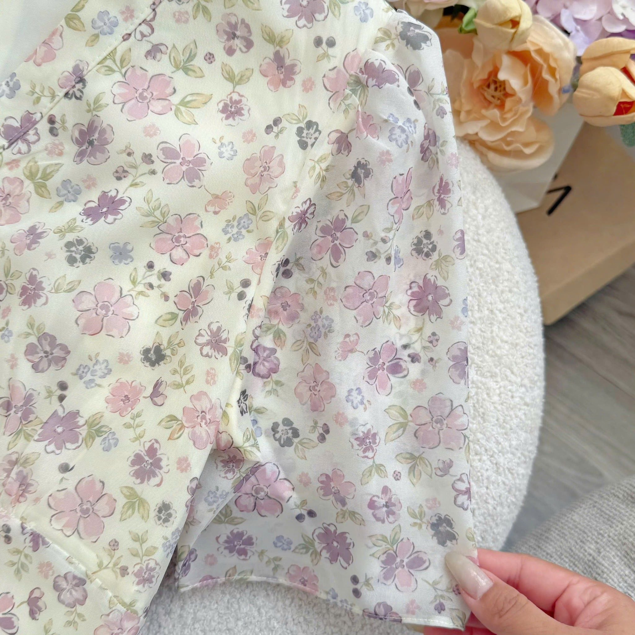 Đầm Thiết Kế Cổ V Dáng Dài Hoa Nhí Đi Chơi TuTu Store Mã D1667
