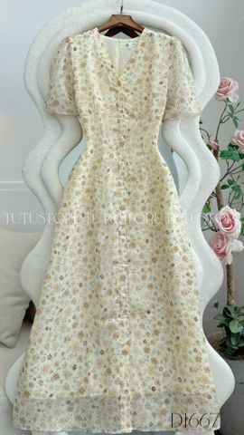 Đầm Thiết Kế Cổ V Dáng Dài Hoa Nhí Đi Chơi TuTu Store Mã D1667