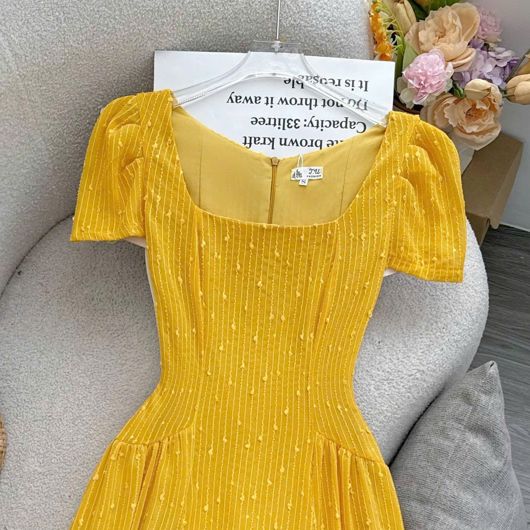 Đầm Thiết Kế Cổ Vuông Dáng Dài Đi Chơi TuTu Store Mã D1644