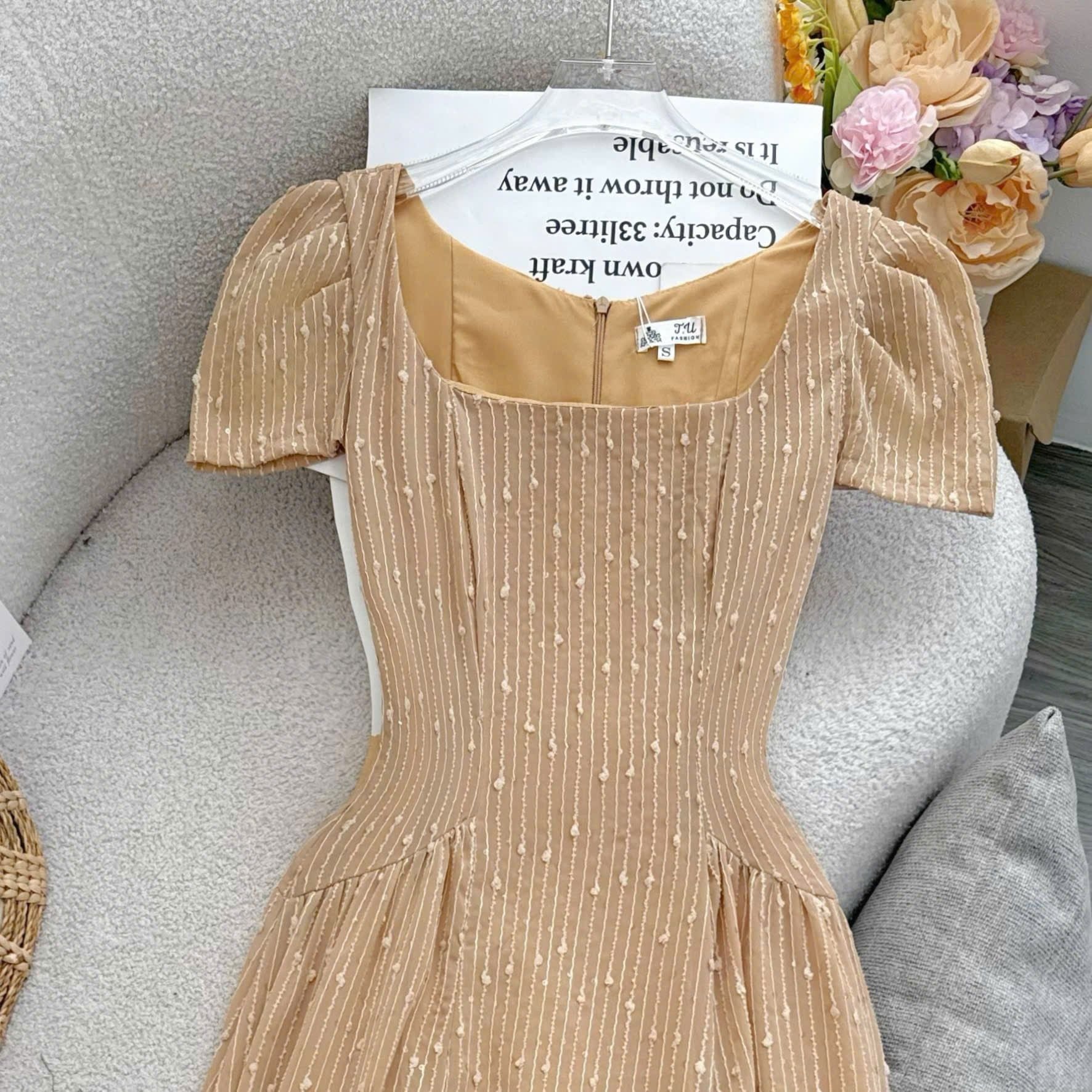 Đầm Thiết Kế Cổ Vuông Dáng Dài Đi Chơi TuTu Store Mã D1644