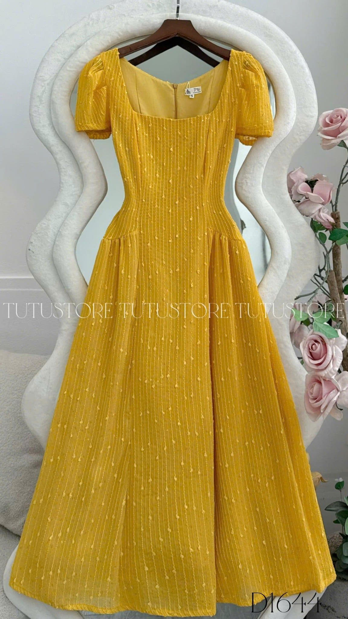 Đầm Thiết Kế Cổ Vuông Dáng Dài Đi Chơi TuTu Store Mã D1644