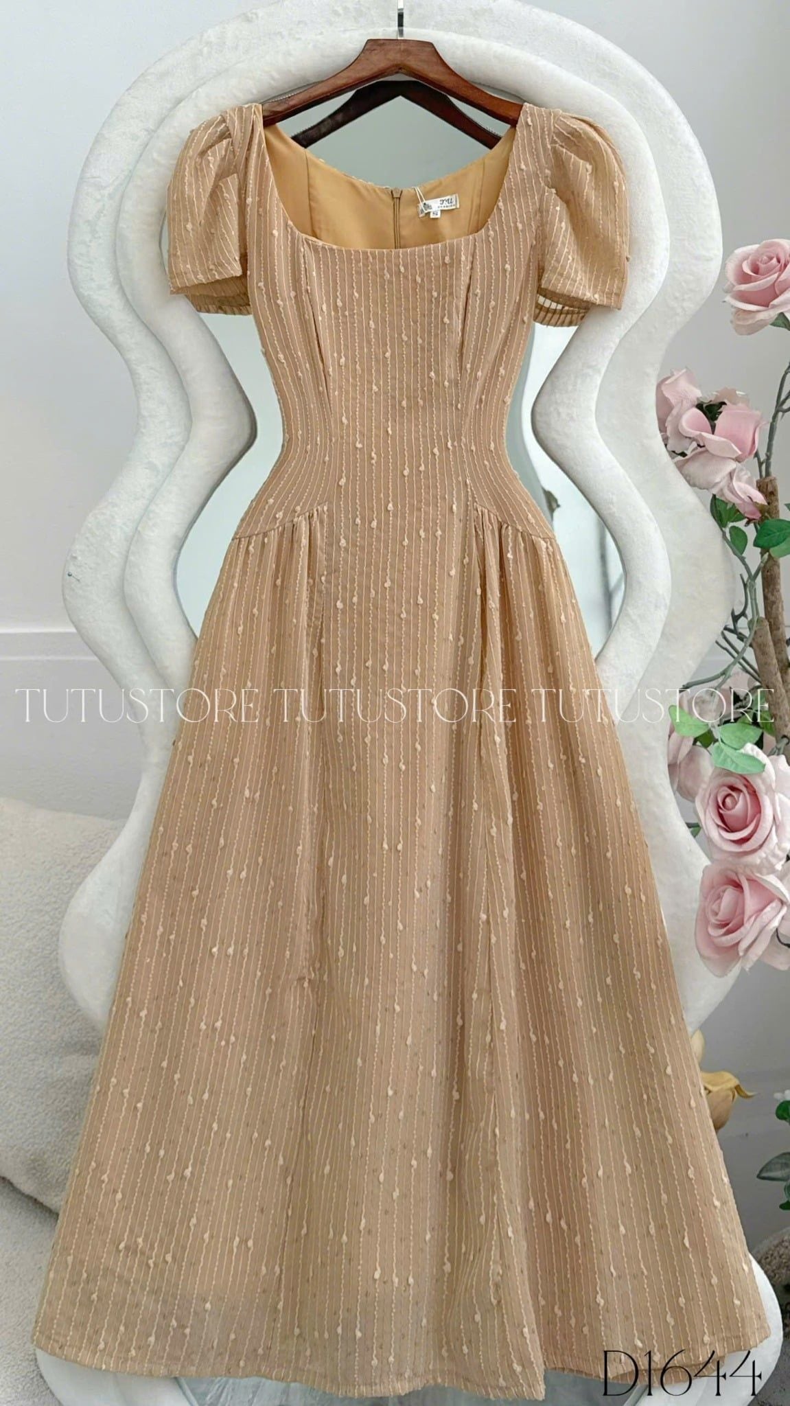 Đầm Thiết Kế Cổ Vuông Dáng Dài Đi Chơi TuTu Store Mã D1644