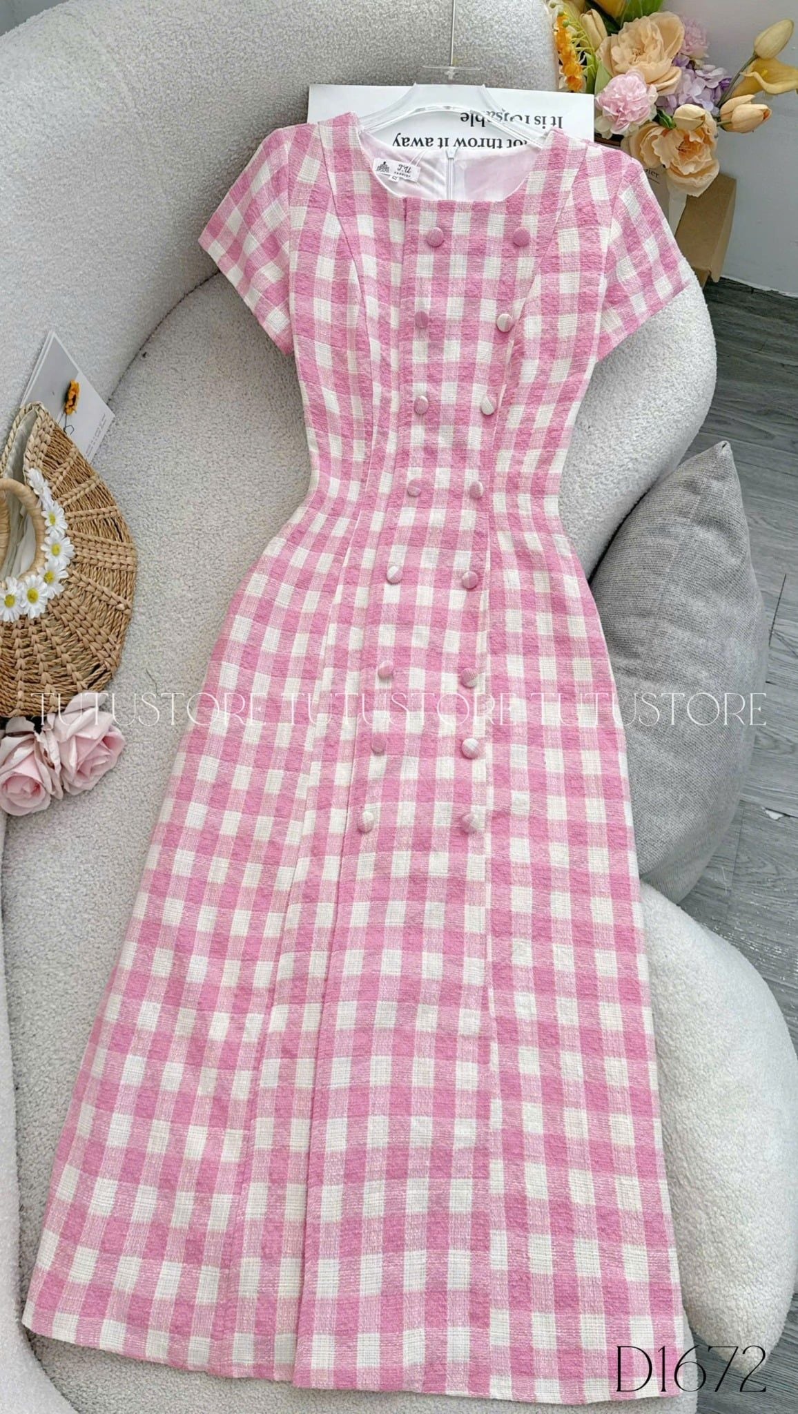 Đầm Thiết Kế Cổ Tròn Dáng A Đi Chơi TuTu Store Mã D1672