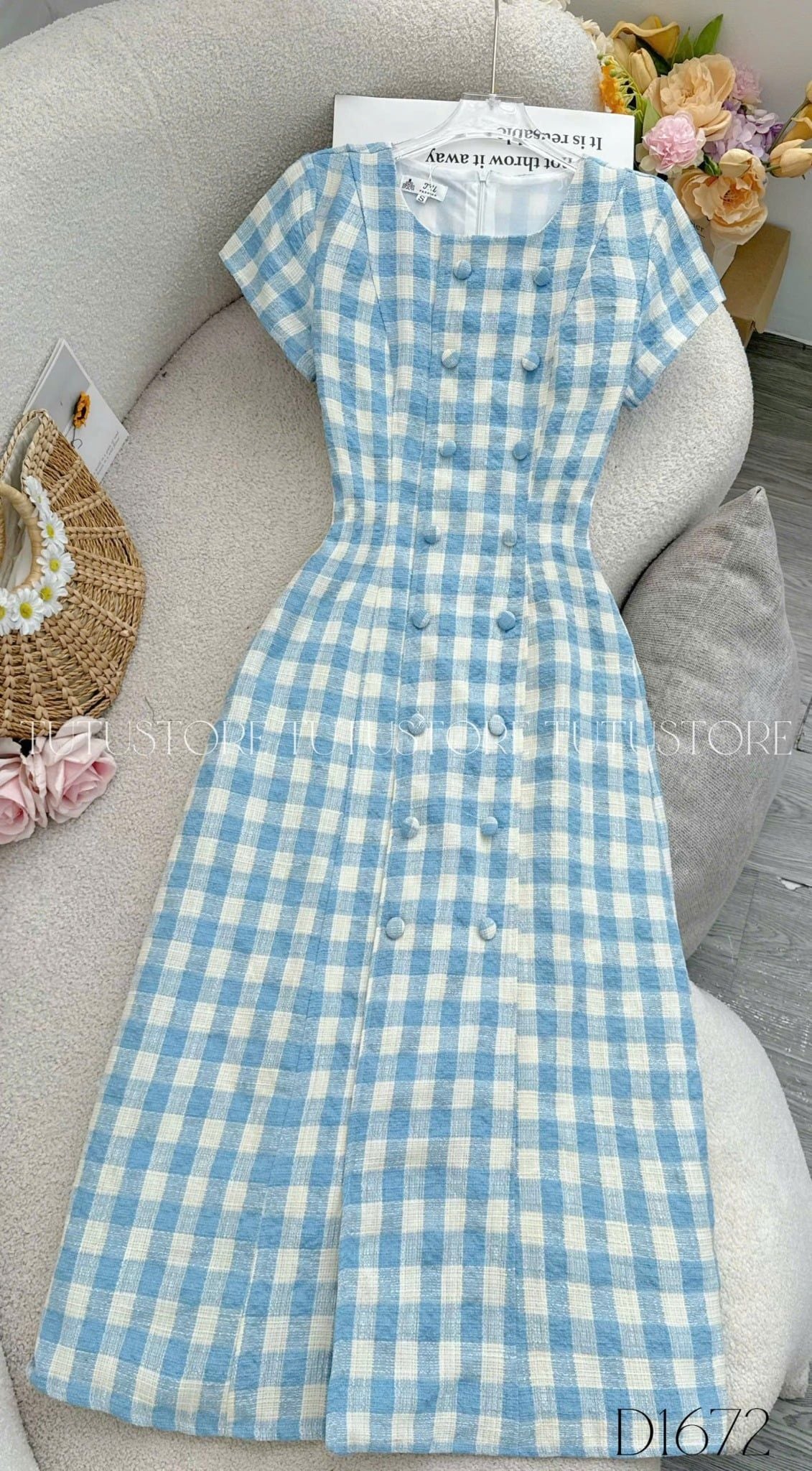 Đầm Thiết Kế Cổ Tròn Dáng A Đi Chơi TuTu Store Mã D1672