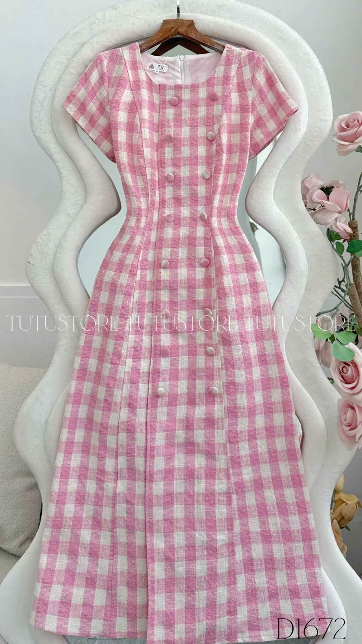 Đầm Thiết Kế Cổ Tròn Dáng A Đi Chơi TuTu Store Mã D1672