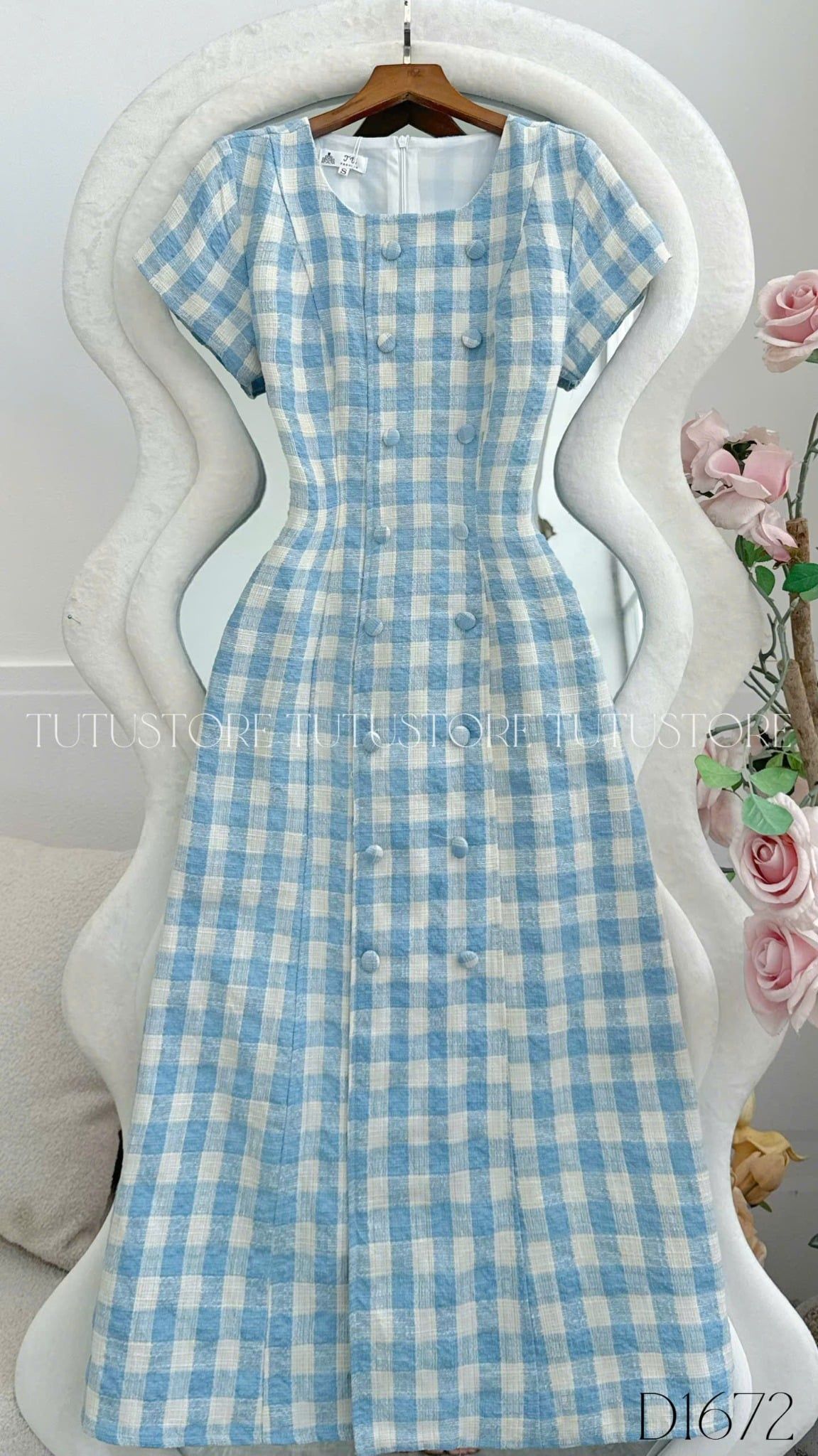 Đầm Thiết Kế Cổ Tròn Dáng A Đi Chơi TuTu Store Mã D1672
