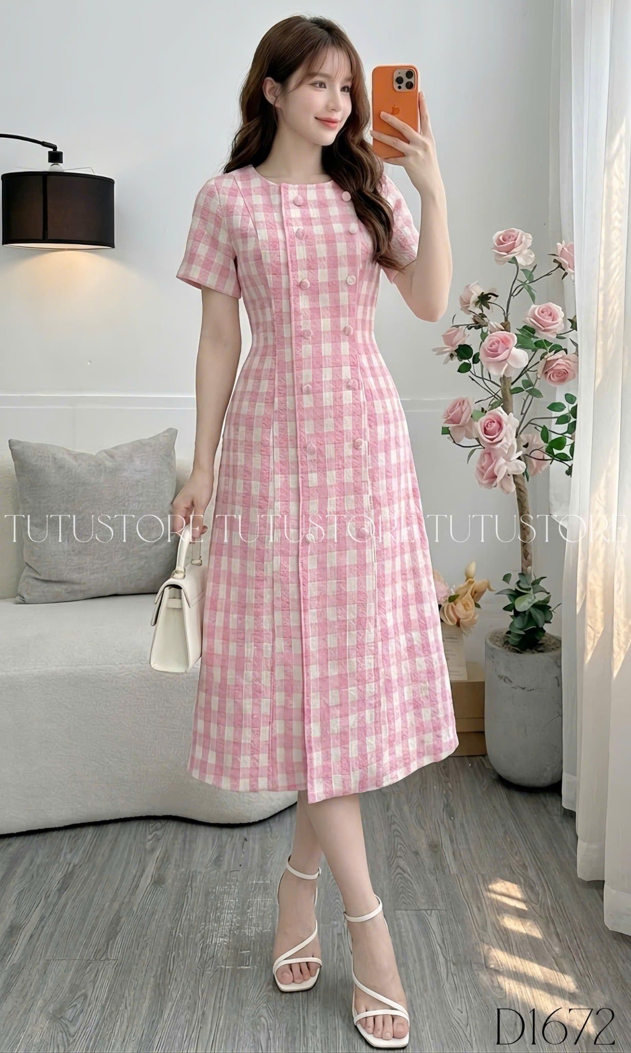 Đầm Thiết Kế Cổ Tròn Dáng A Đi Chơi TuTu Store Mã D1672