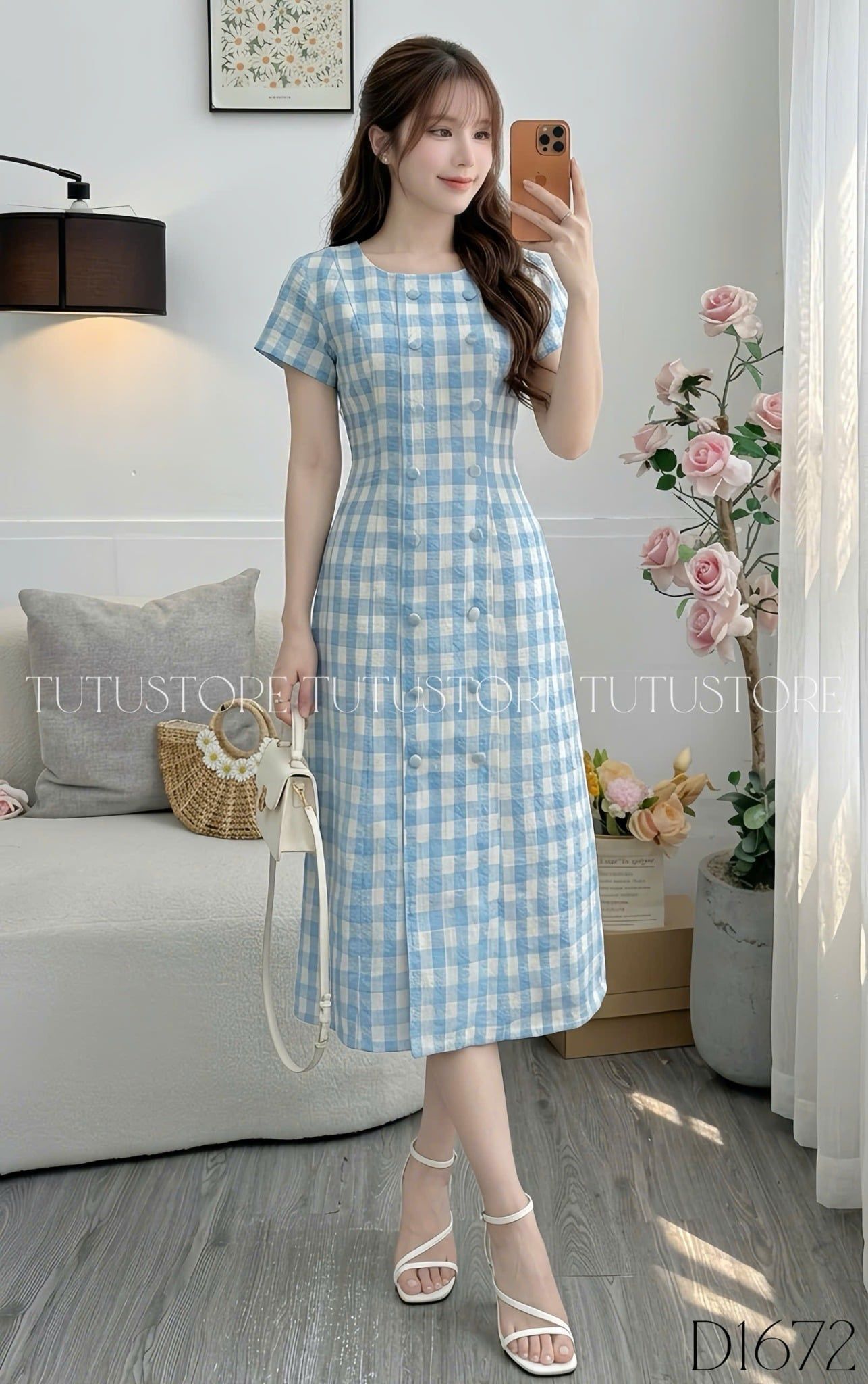 Đầm Thiết Kế Cổ Tròn Dáng A Đi Chơi TuTu Store Mã D1672