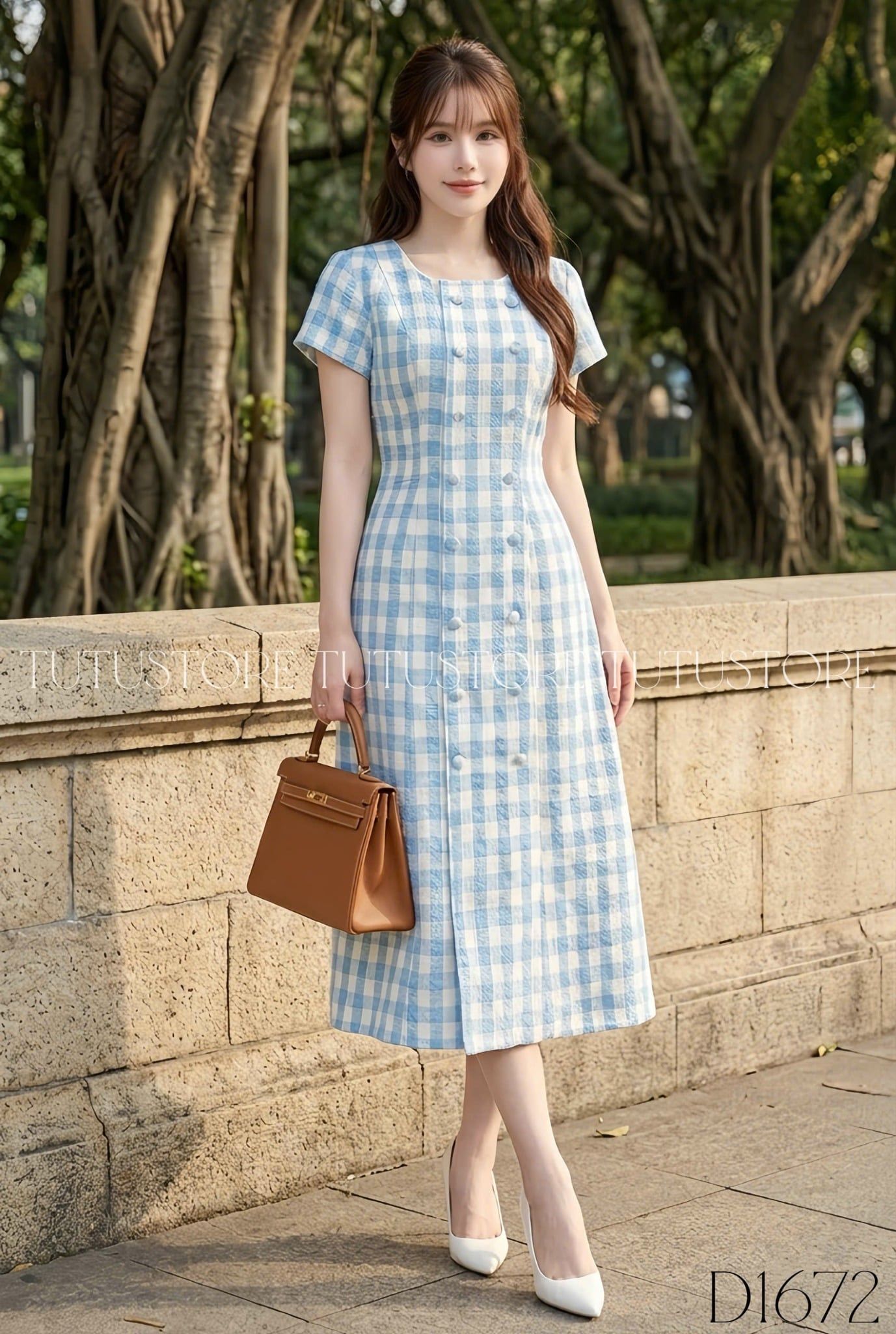 Đầm Thiết Kế Cổ Tròn Dáng A Đi Chơi TuTu Store Mã D1672