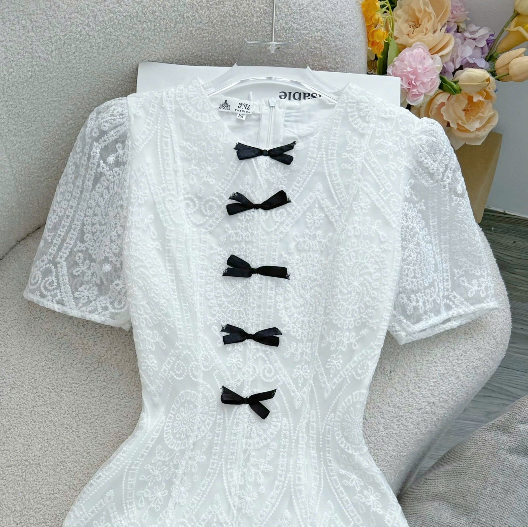 Đầm Thiết Kế Cổ Tròn Đính Nơ Thanh Lịch Đi Tiệc TuTu Store Mã D1661