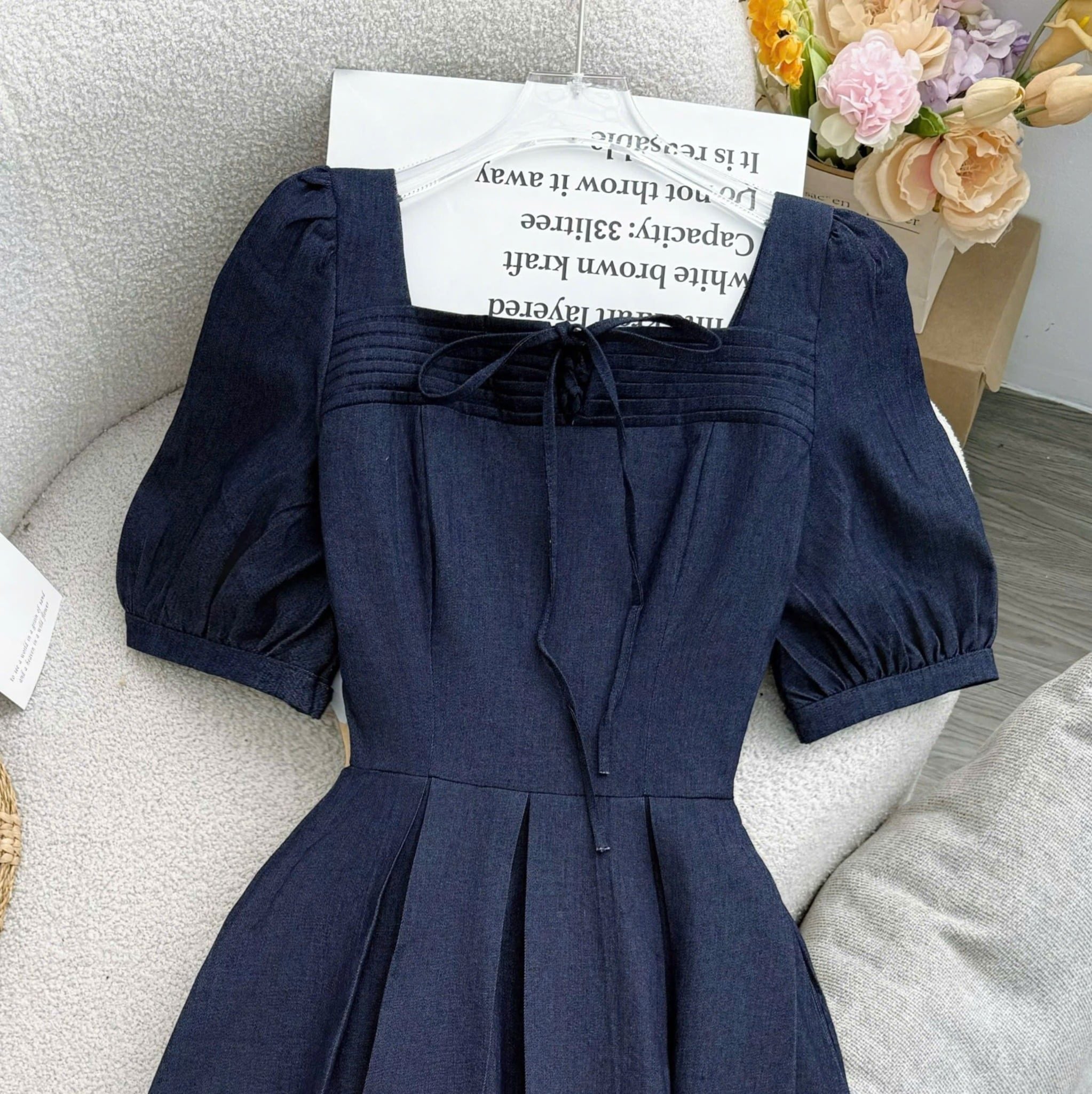 Đầm Thiết Kế Cổ Vuông Dáng Xòe Đi Chơi TuTu Store Mã D1674
