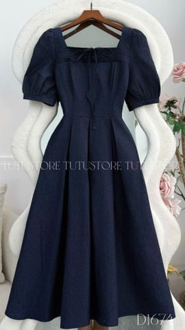 Đầm Thiết Kế Cổ Vuông Dáng Xòe Đi Chơi TuTu Store Mã D1674