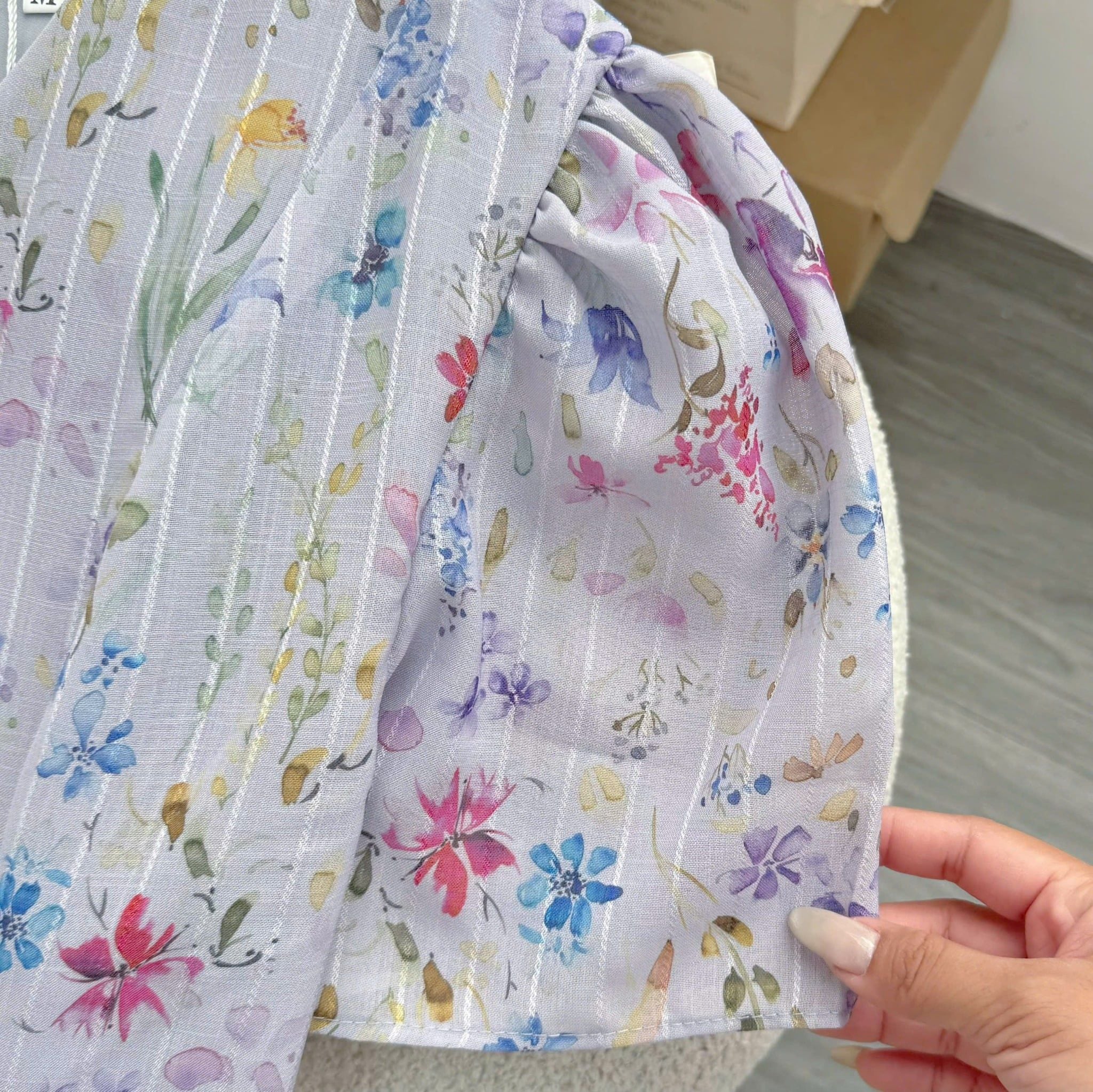 Đầm Thiết Kế Cổ V Dáng Xòe Hoa Nhí Đi Chơi TuTu Store Mã D1678