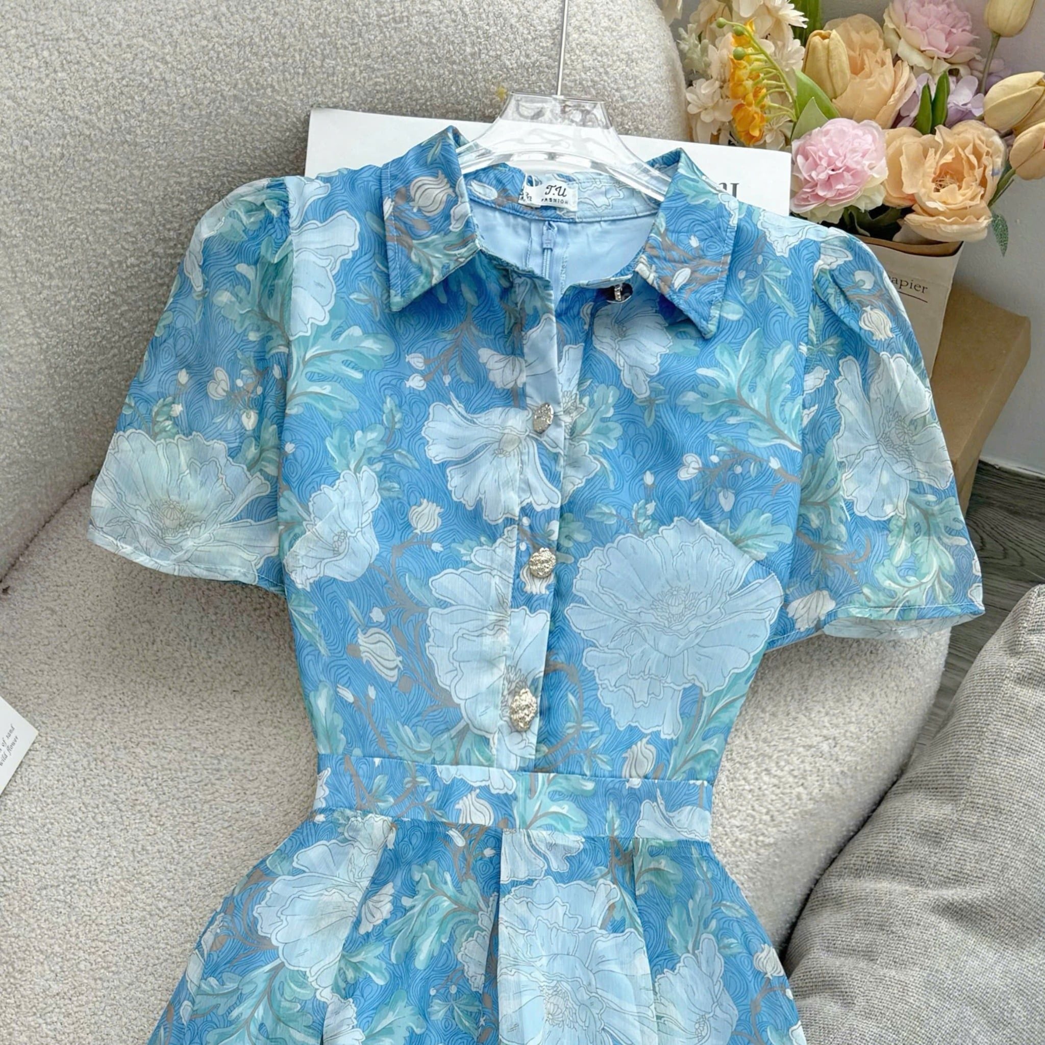 Đầm Thiết Kế Cổ Sơ Mi Dáng Xòe Đi Chơi TuTu Store Mã D1677