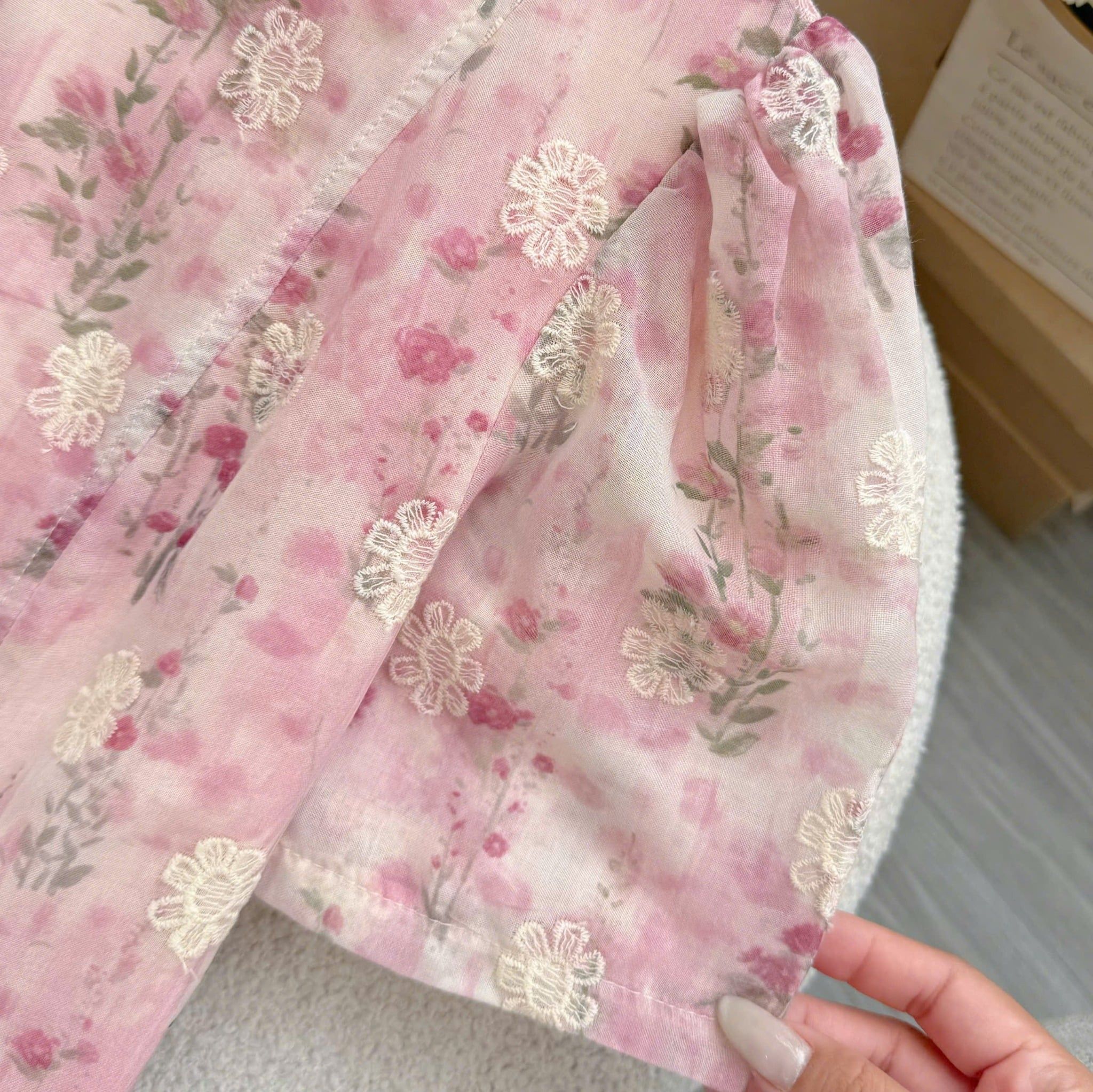 Đầm Thiết Kế Cổ Tròn Thêu Hoa Dáng Dài Đi Chơi TuTu Store Mã D1680