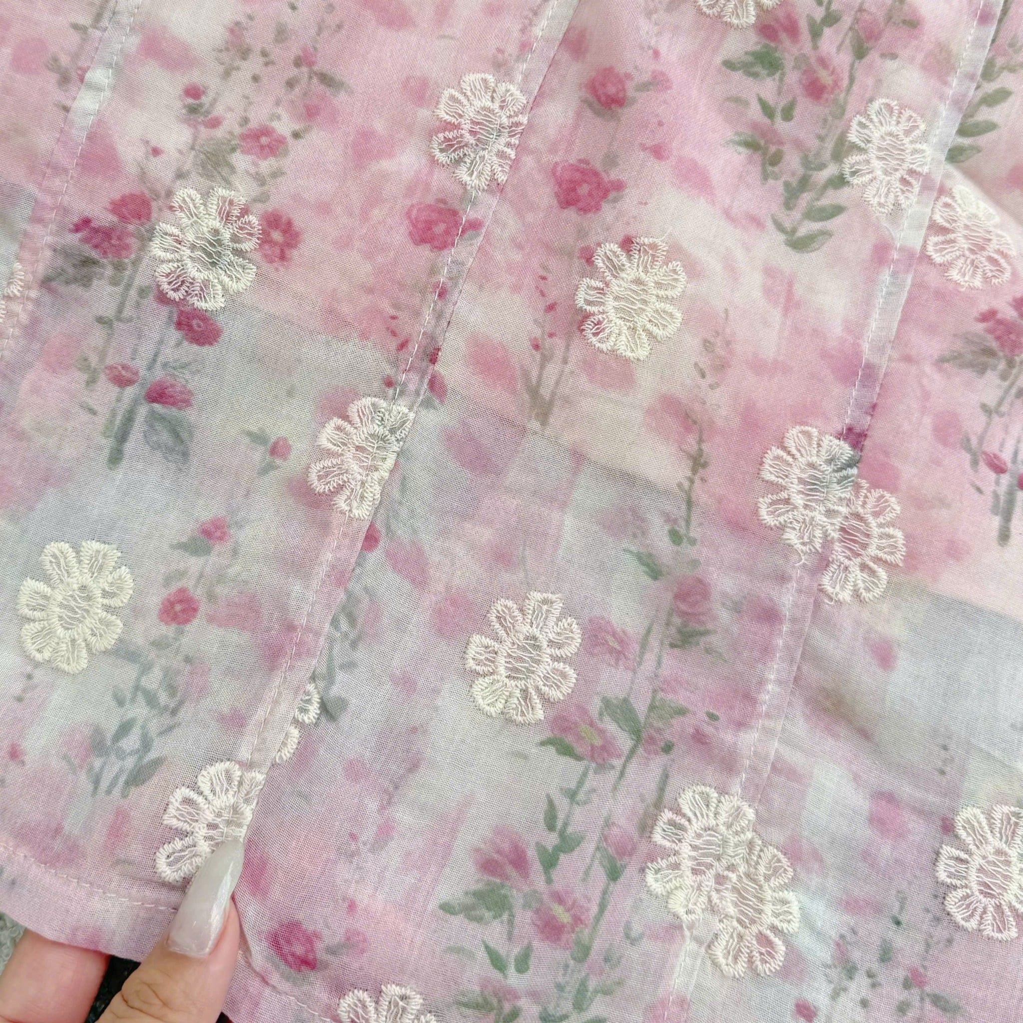 Đầm Thiết Kế Cổ Tròn Thêu Hoa Dáng Dài Đi Chơi TuTu Store Mã D1680