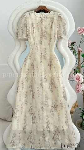Đầm Thiết Kế Cổ Tròn Thêu Hoa Dáng Dài Đi Chơi TuTu Store Mã D1680