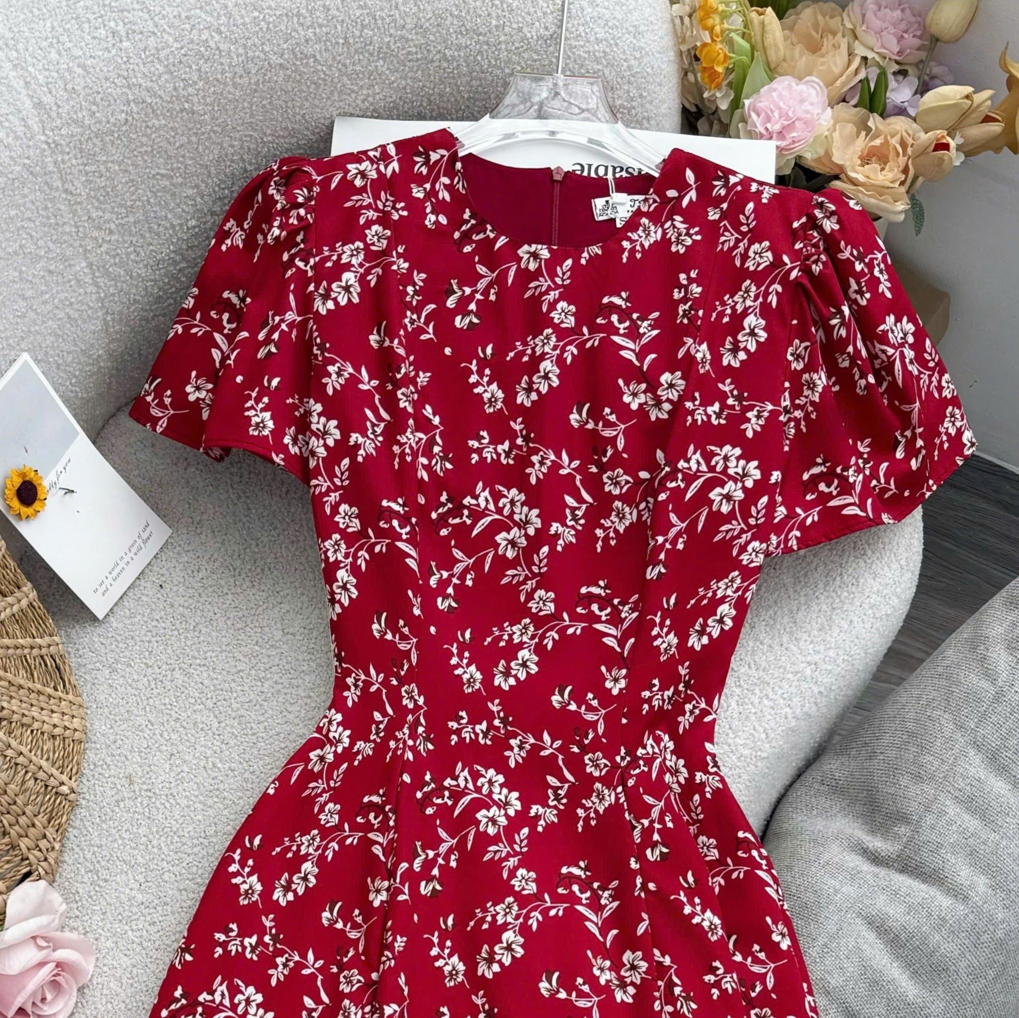 Đầm Thiết Kế Họa Tiết Hoa Dáng Xòe TuTu Store Mã D1681