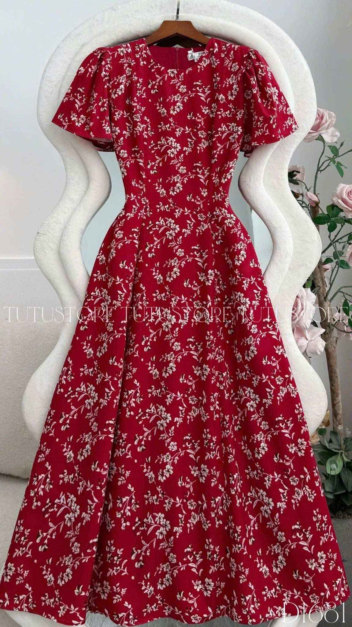 Đầm Thiết Kế Họa Tiết Hoa Dáng Xòe TuTu Store Mã D1681